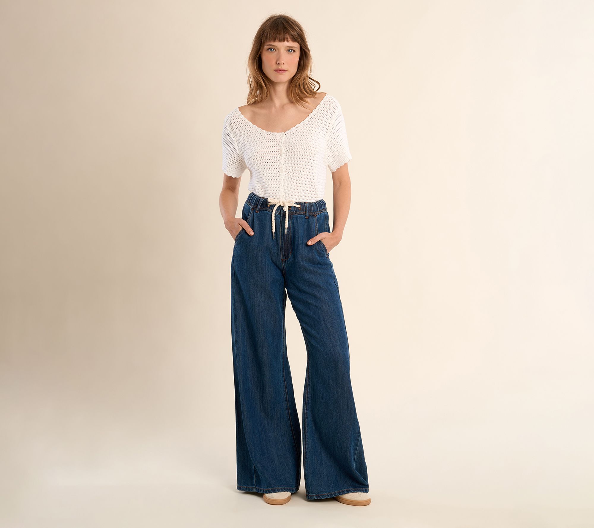 Molly Bracken Woven Wide Leg Pants