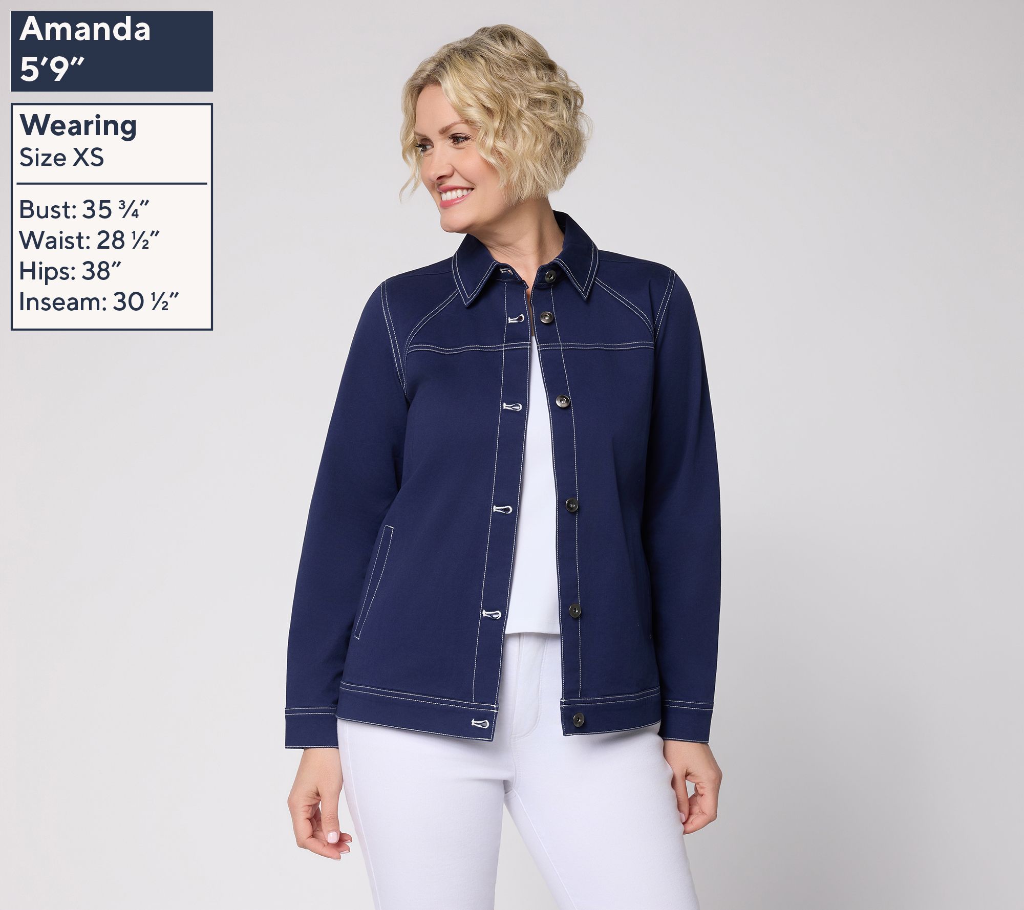 Denim & Co. Canyon Retreat Petite EasyWear Twill Jacket - QVC.com