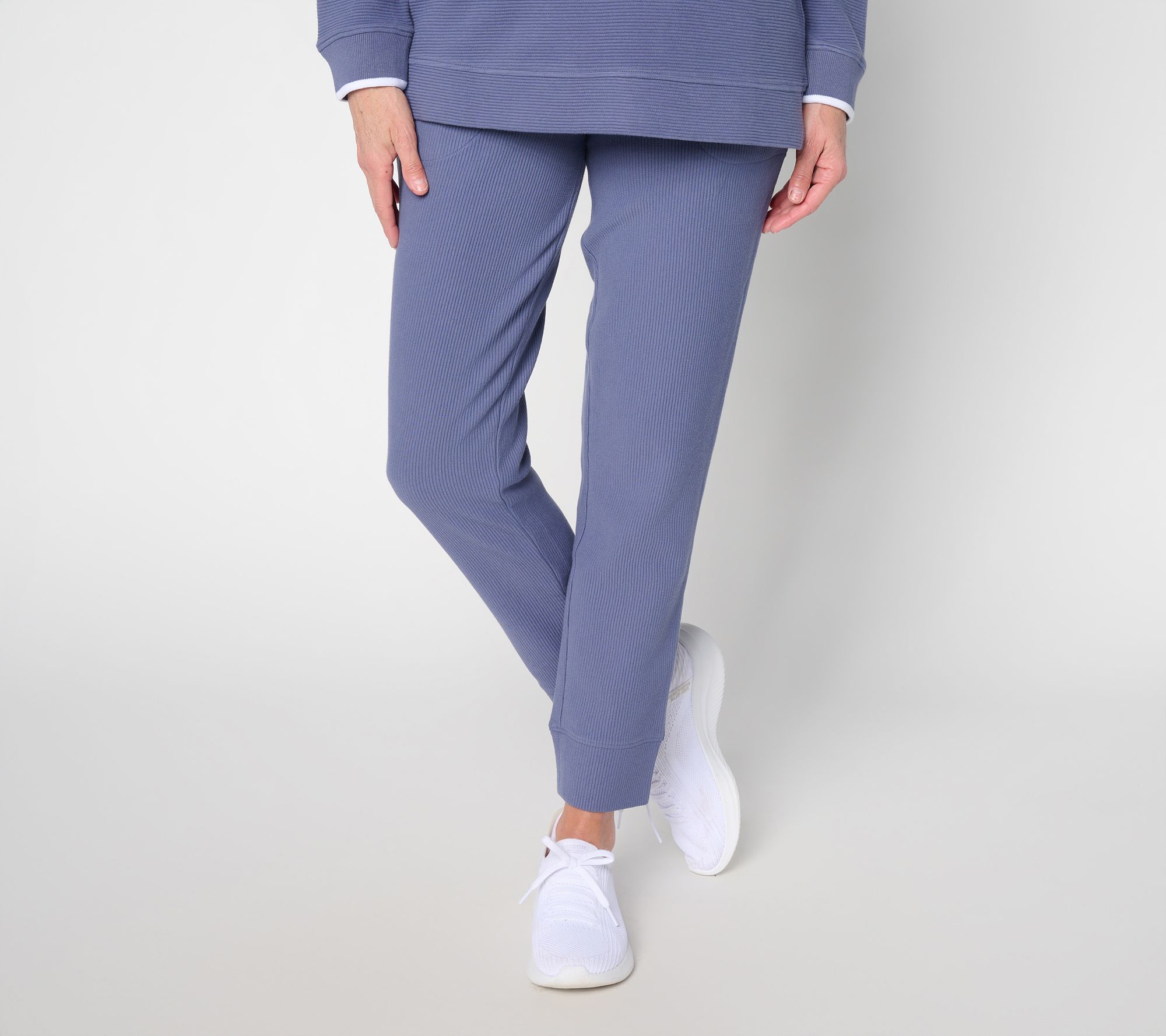 "As Is" Denim & Co. Active Reg Ottoman Ankle Joggers