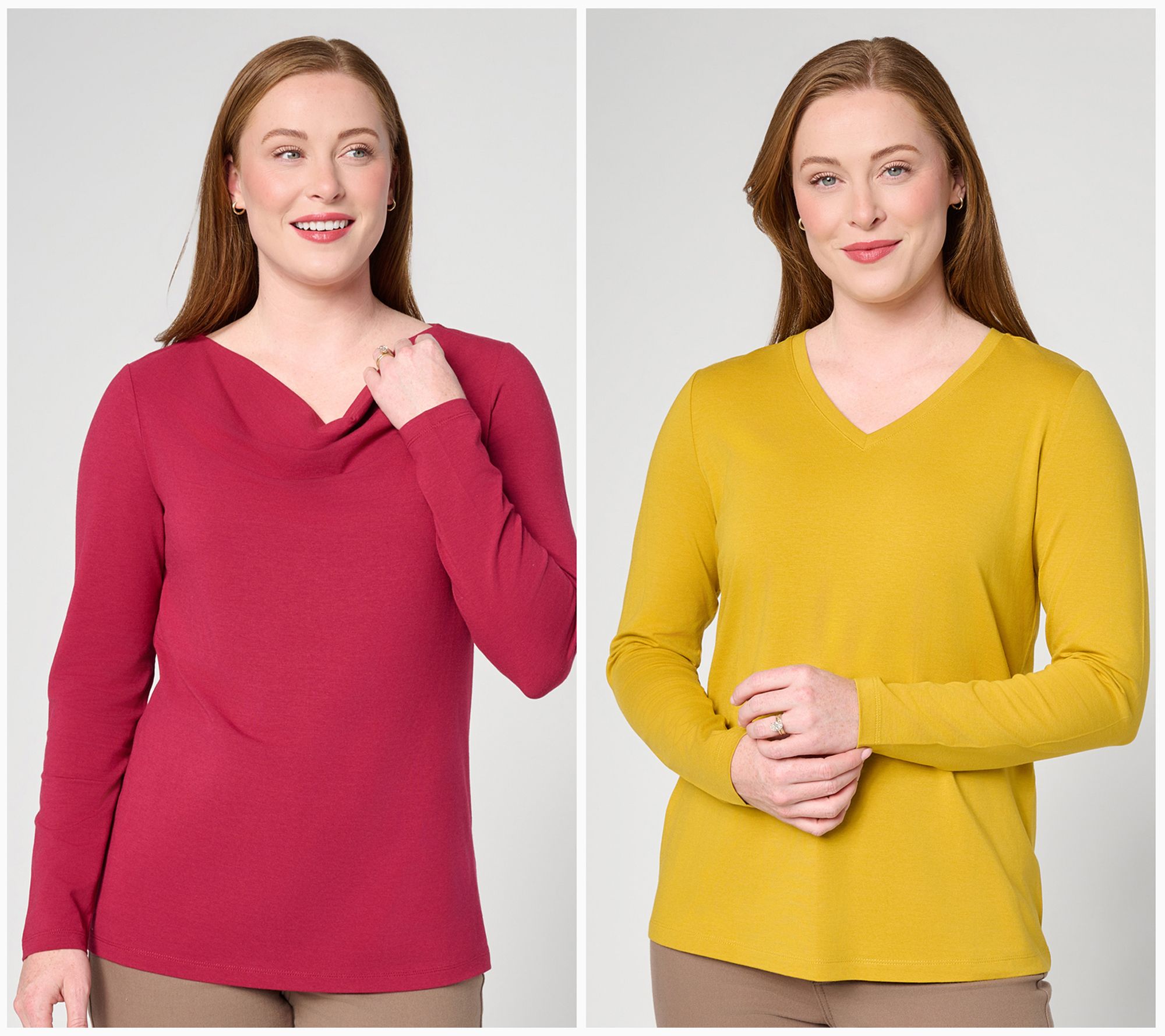  Denim & Co. Essentials So Soft 2-Pack Long Sleeve Tops