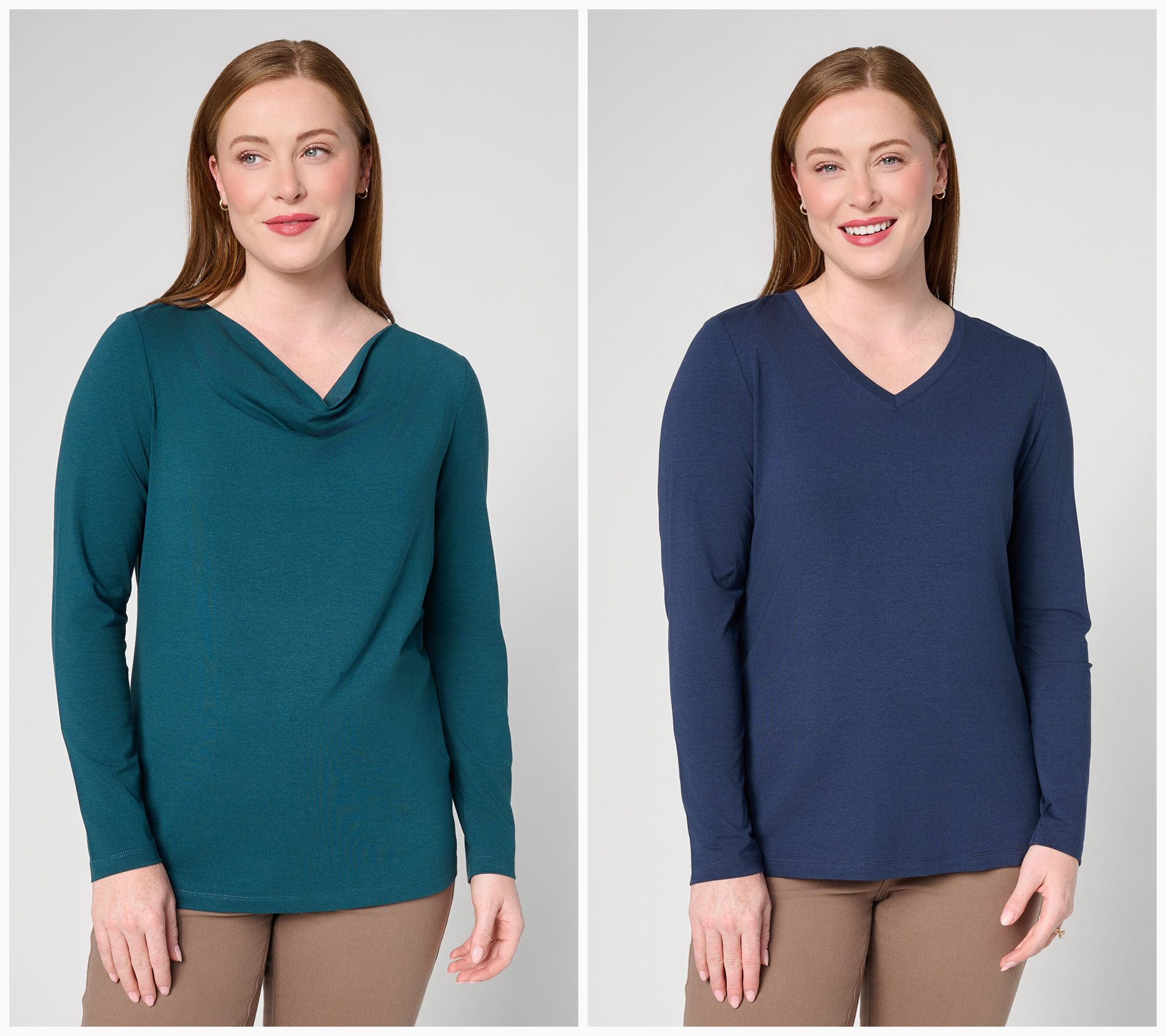 Denim & Co. Essentials So Soft 2-Pack Long Sleeve Tops