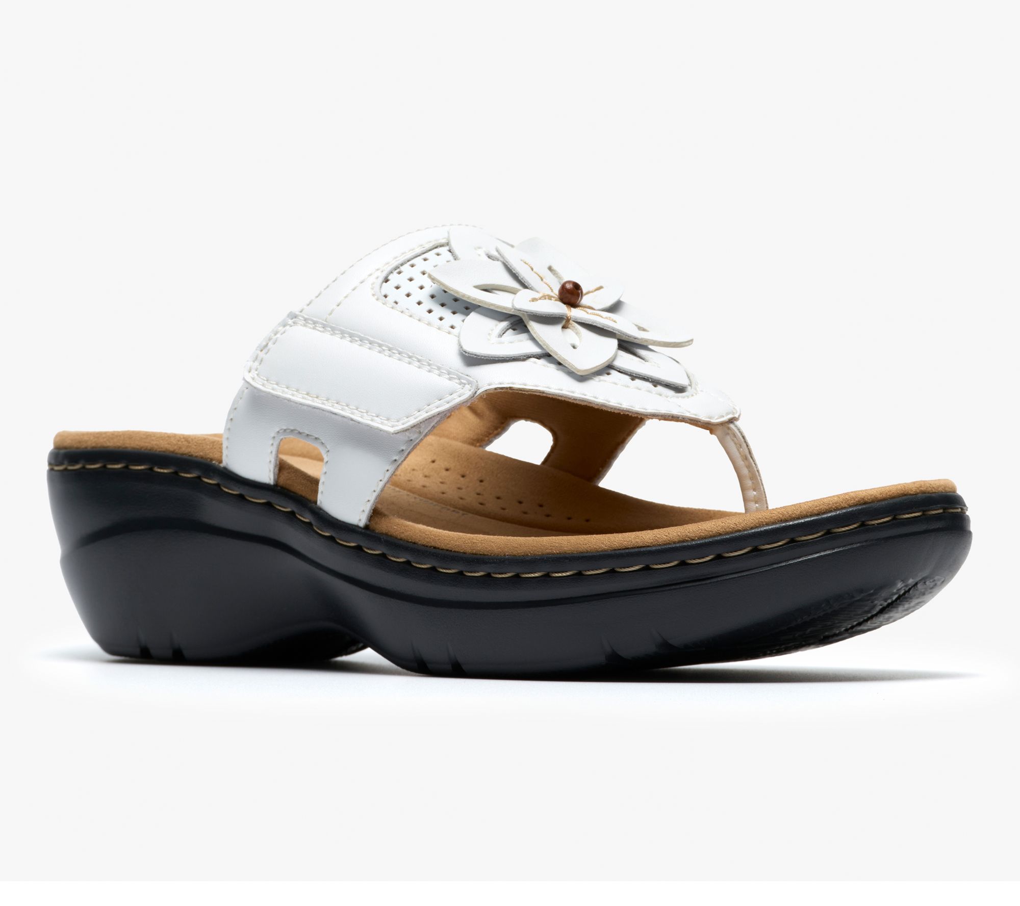 "As Is" Clarks Collection Leather Thong Sandals - -Merliah2 Kyla