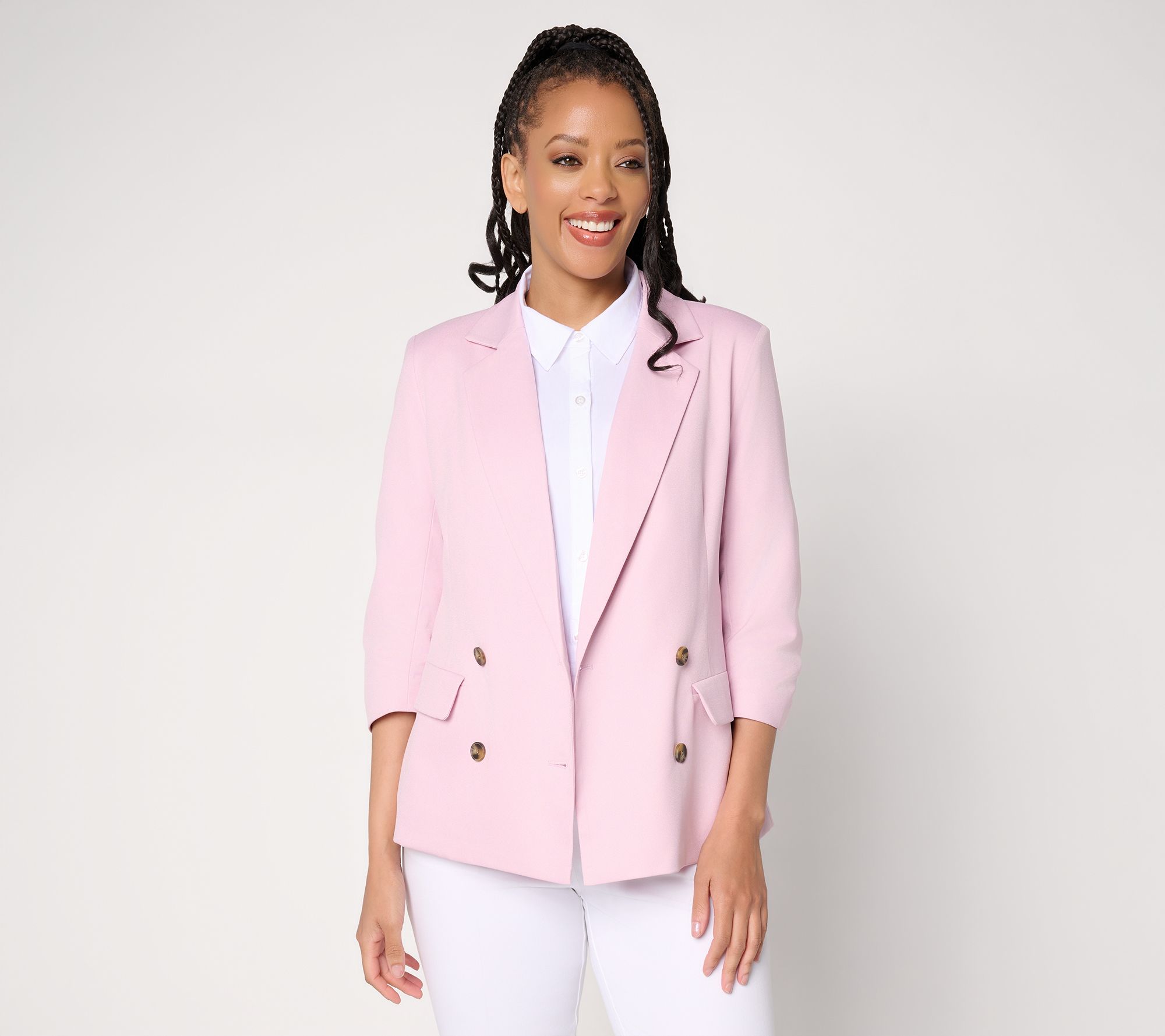 "As Is" Studio Park x Amy Stran Ruched 3/4 Sleeve Blazer