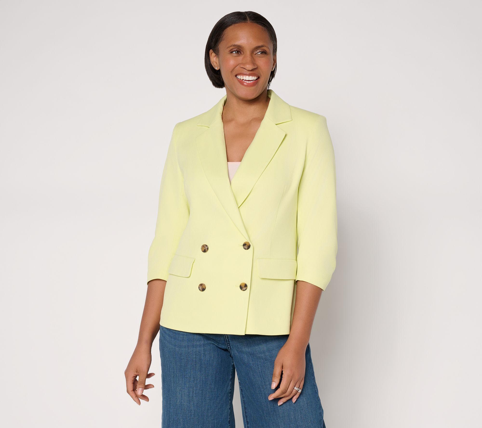 "As Is" Studio Park x Amy Stran Ruched 3/4 Sleeve Blazer