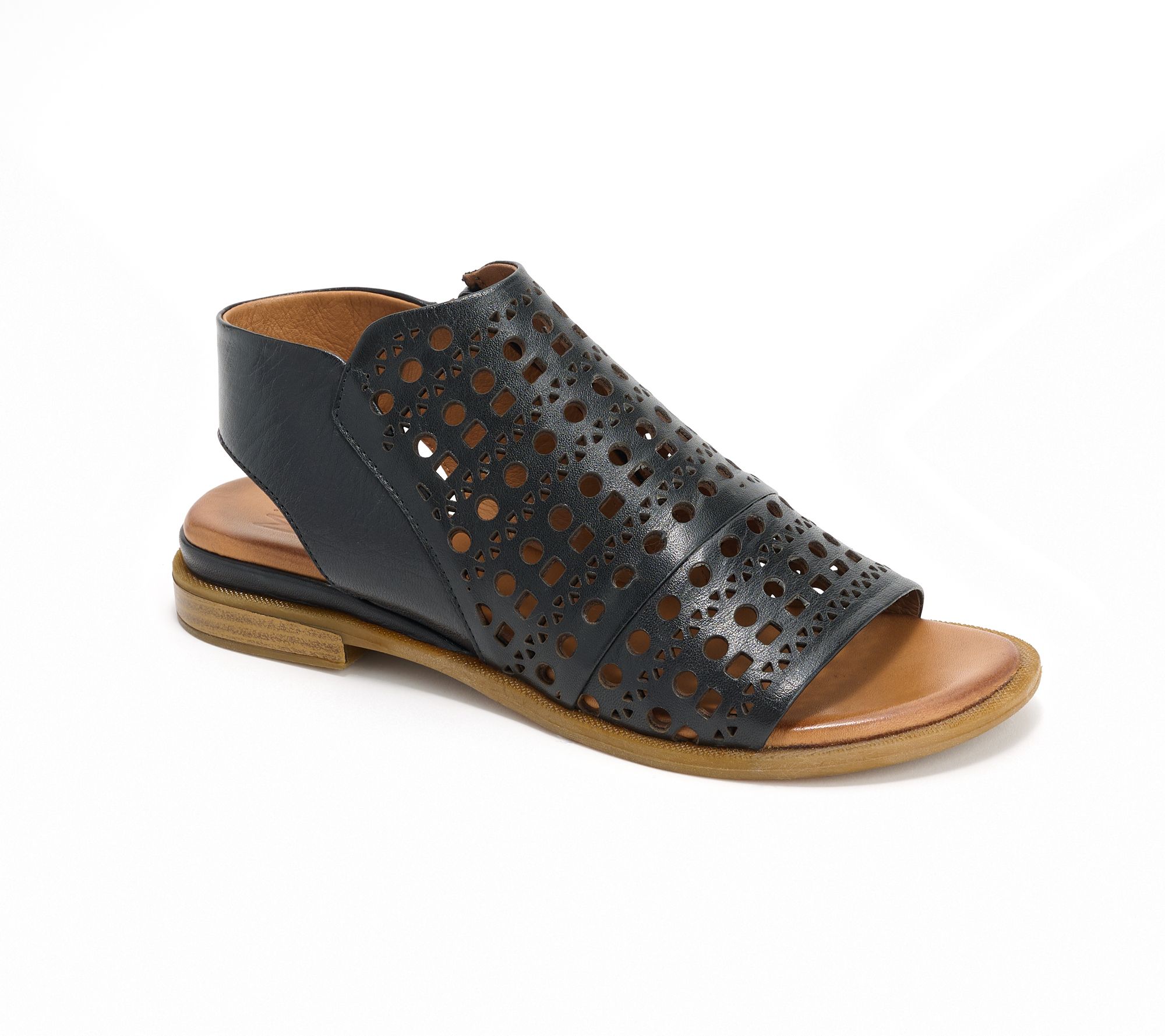 "As Is" Miz Mooz Leather Perforated Shootie Sandals - Gemma