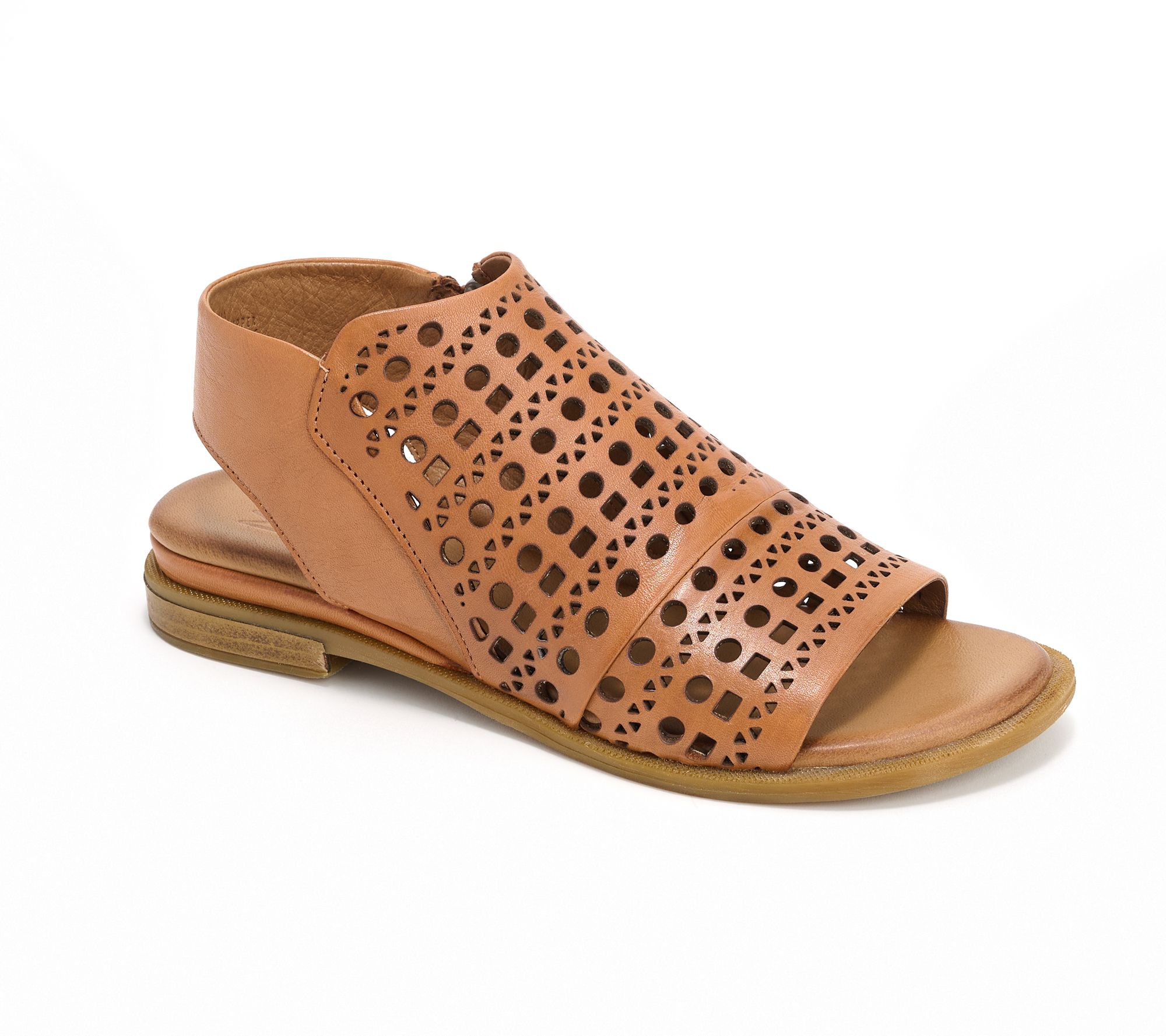 "As Is" Miz Mooz Leather Perforated Shootie Sandals - Gemma