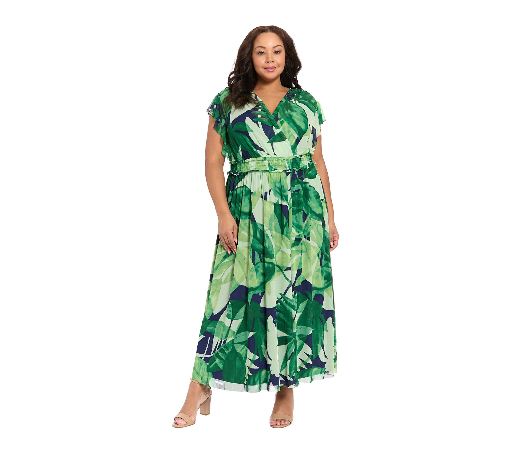 London Times Plus Mock Neck Tiered MINI HalterDress