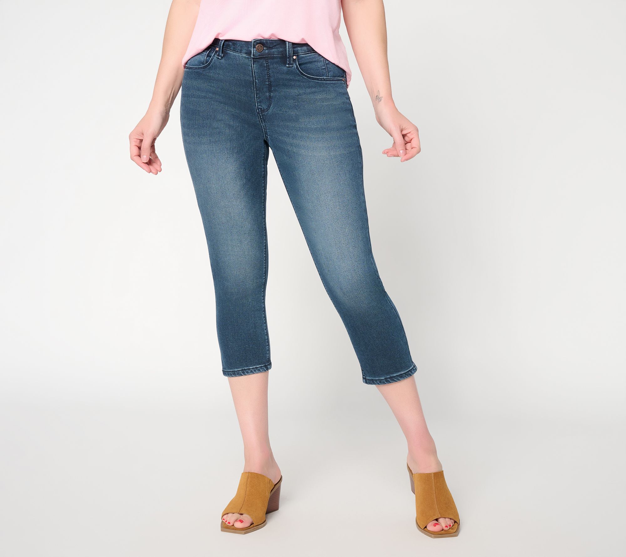 "As Is" Felt Denim by Laurie Felt Reg Silky Denim Capri Pull On Pant