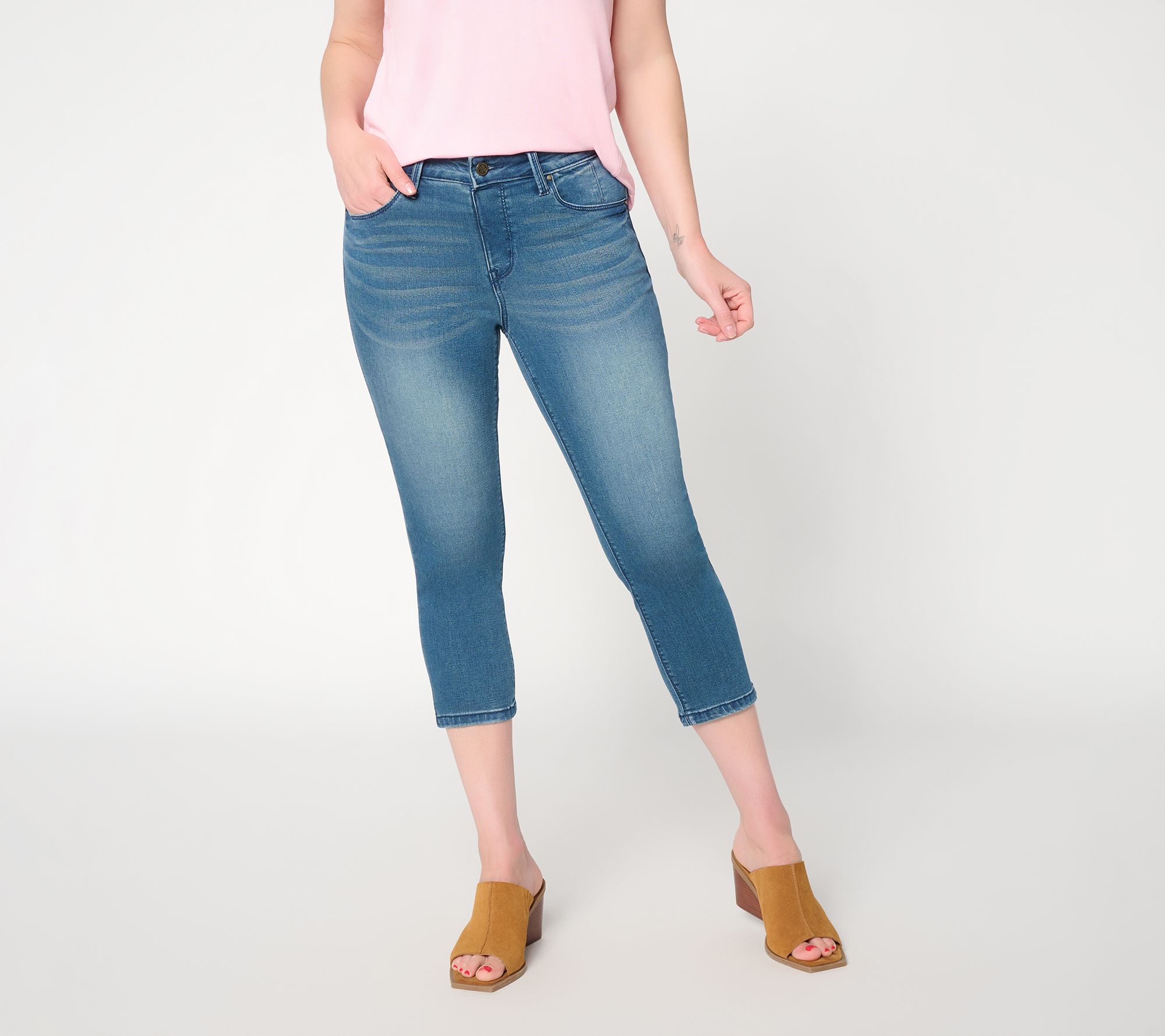"As Is" Felt Denim by Laurie Felt Reg Silky Denim Capri Pull On Pant