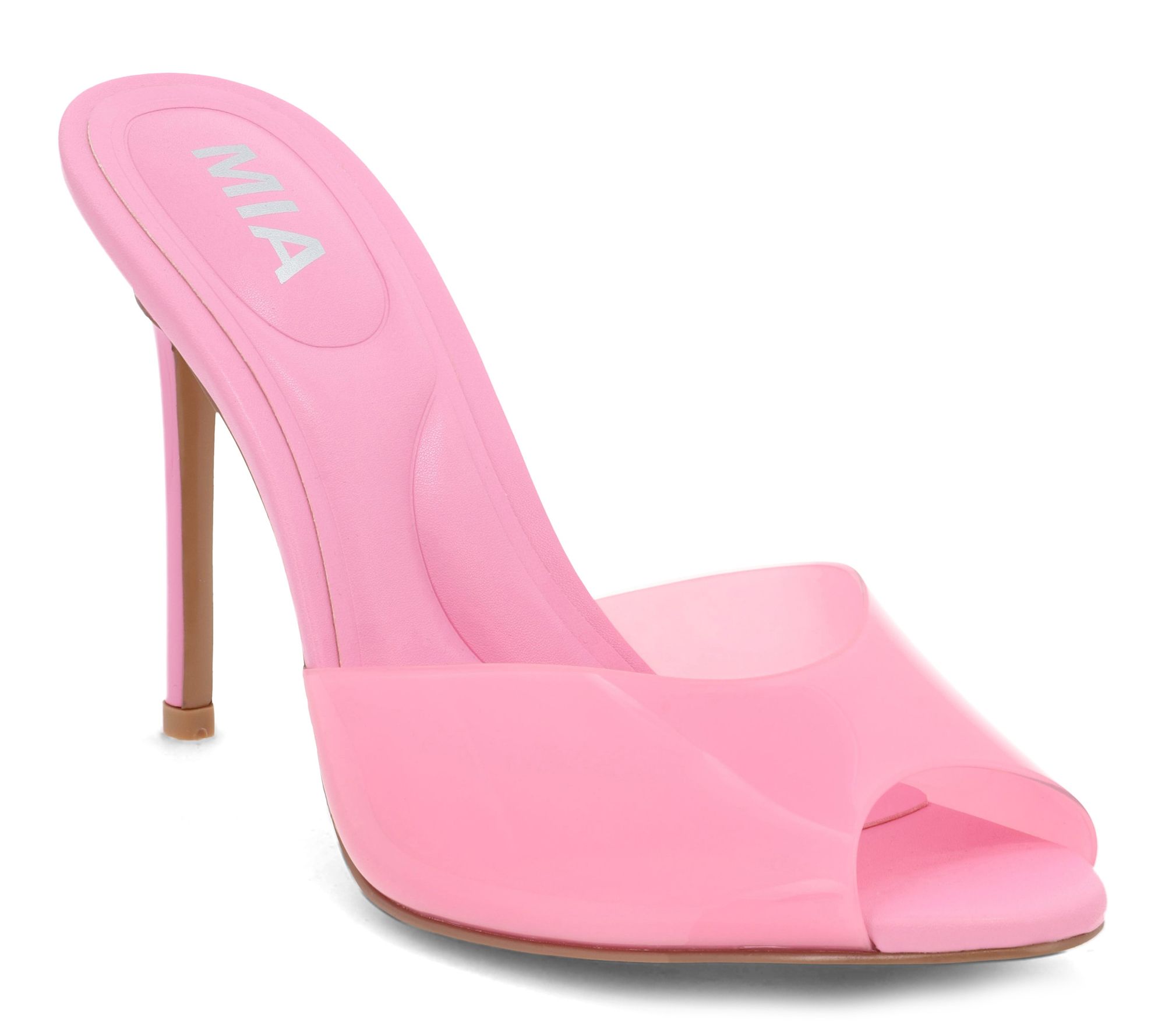 MIA Women's Gwyneth Peep Toe Stiletto Heel Mules
