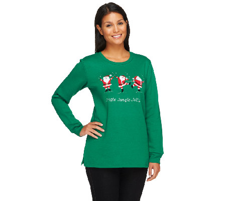 Quacker Factory Holiday Fun Embroidered Sweatshirt - Page 1 — QVC.com