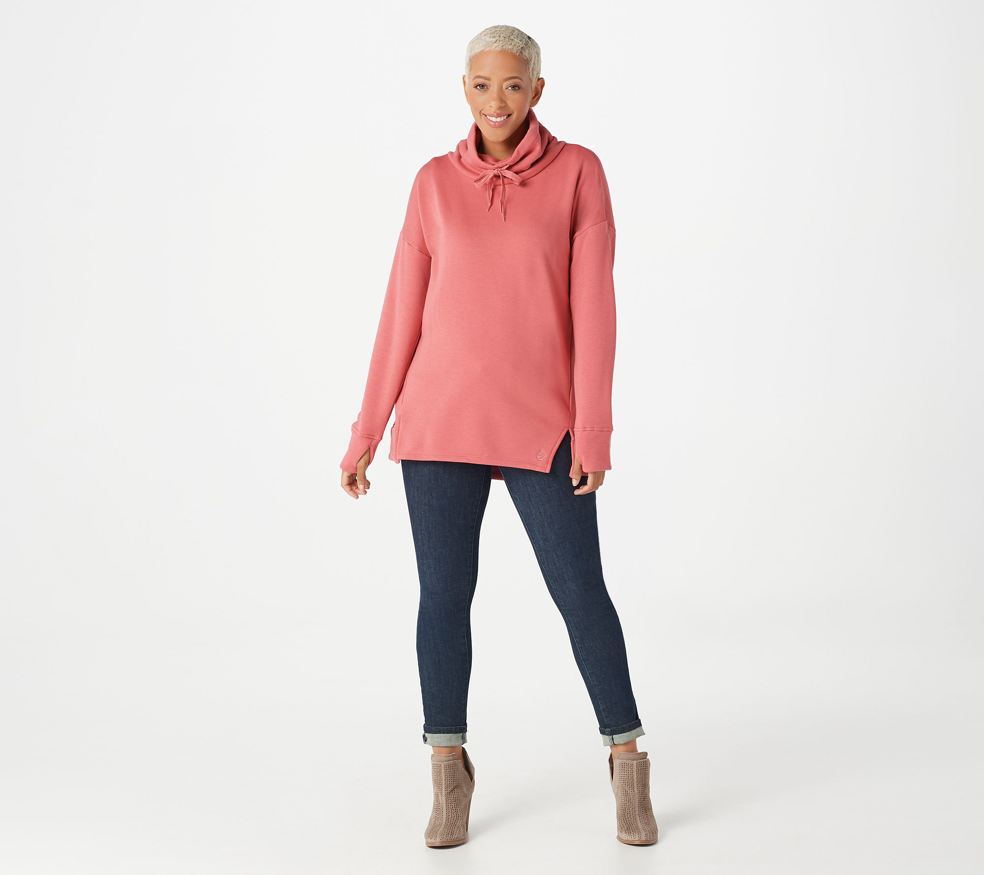 Cuddl Duds Teddy Plush Cowl Neck Pullover