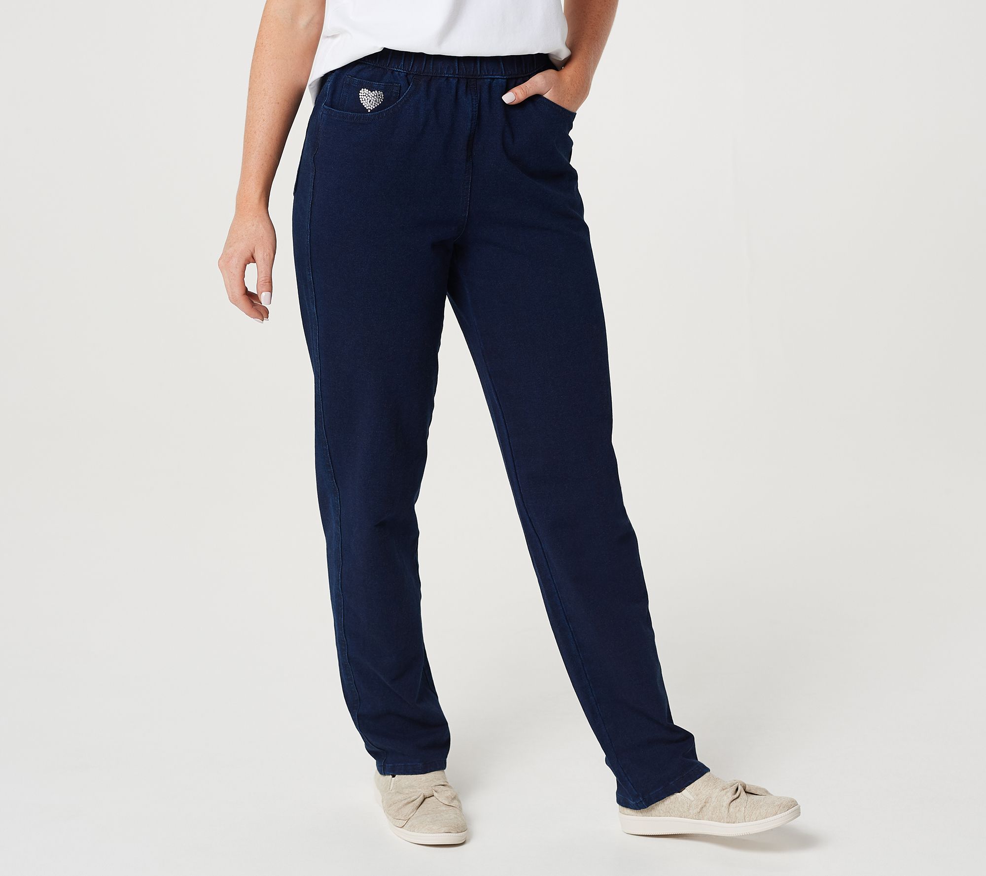 Quacker Factory DreamJeannes Regular Pull-On 5 Pocket Boot Cut Pants 