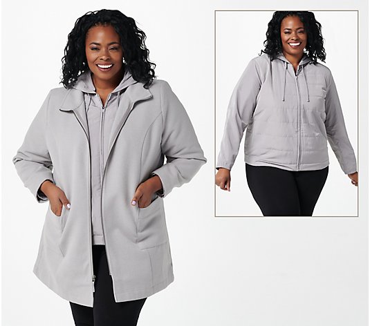 zuda Brushed Coat with Removable Lightweight Lining
