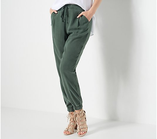 "As Is" Side Stitch Regular Soft Tencera Pleated Jogger Pants