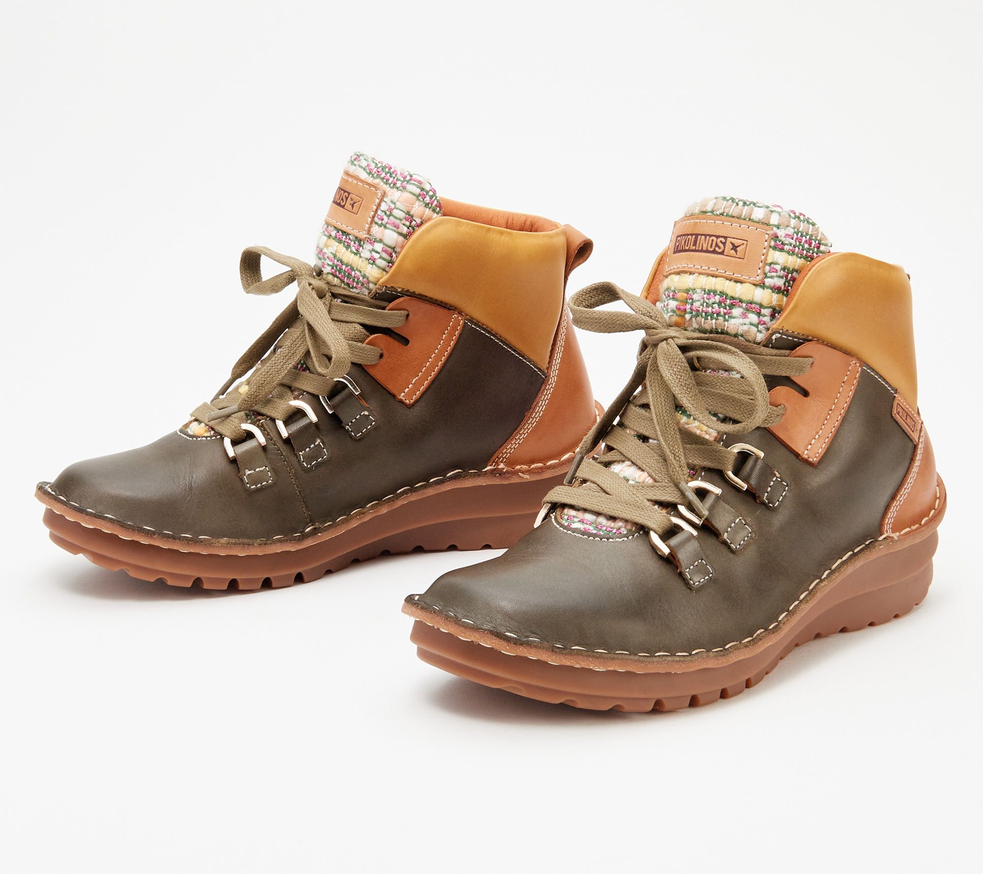 Pikolinos Leather Lace-Up Ankle Boots - Cazorla