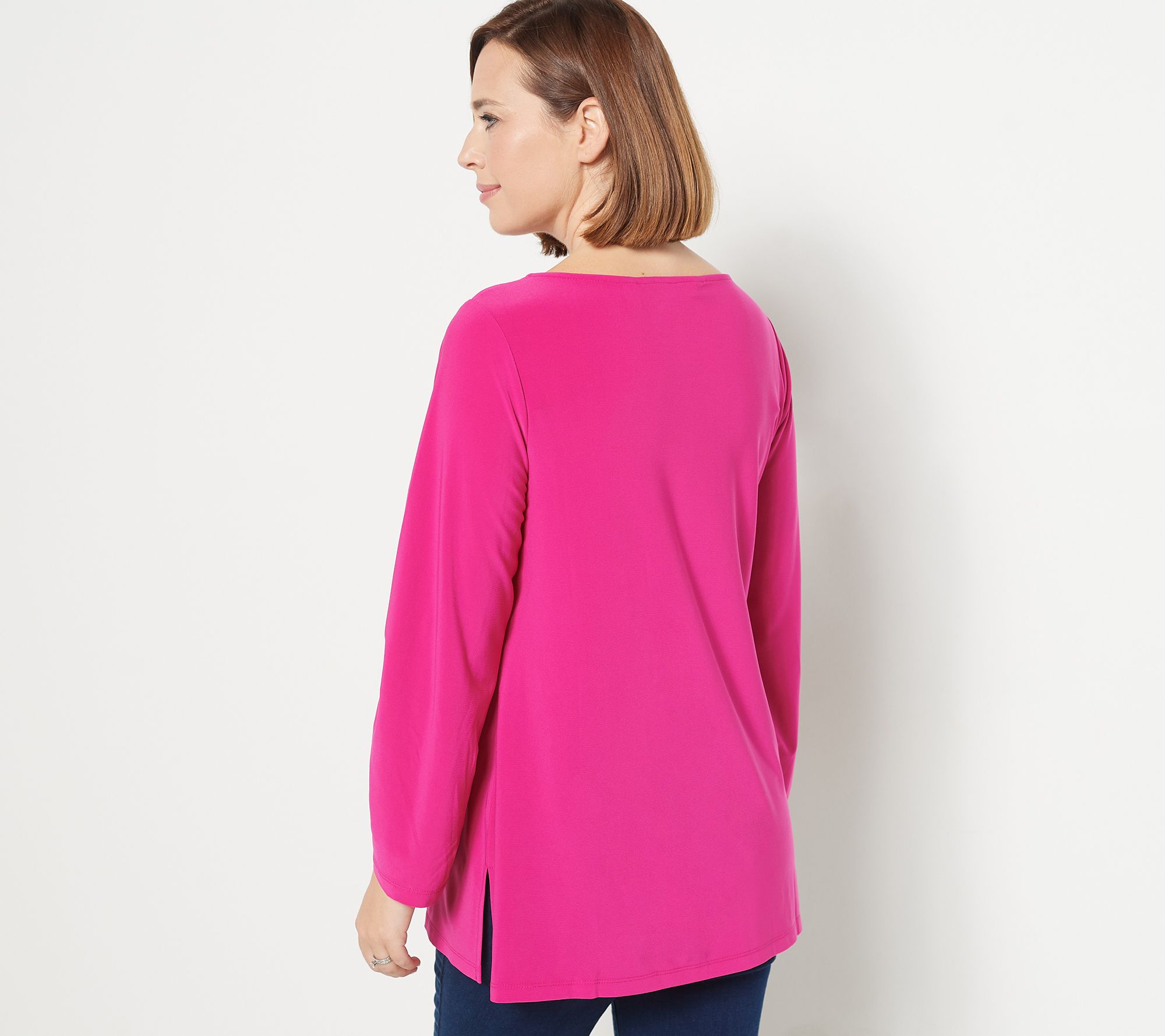 Dennis Basso Italia Knit Split Sleeve Tunic - QVC.com