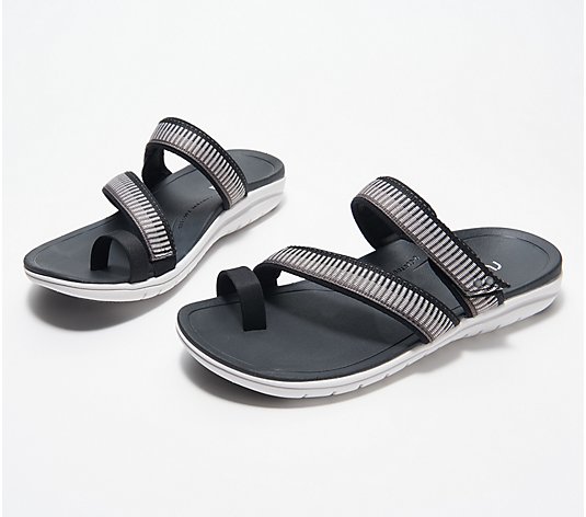 Ryka Adjustable Slide Sandals with Toe Loop Stella