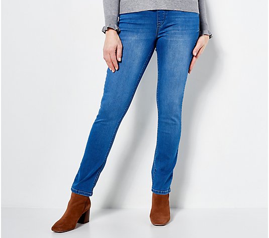 Laurie Felt Petite Silky Denim Easy Skinny Jeans w/ Cambre - QVC.com