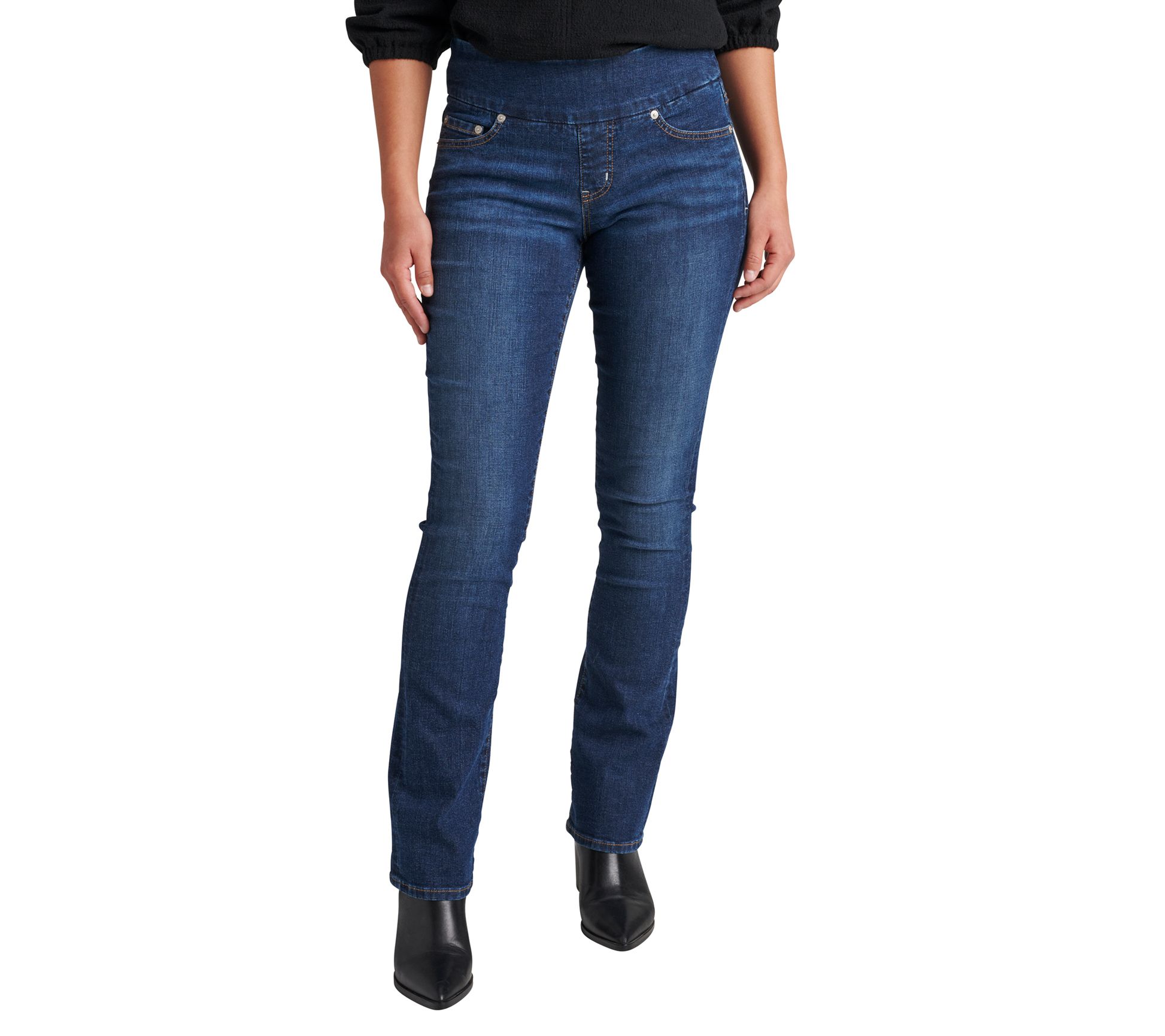 JAG Jeans Paley Mid Rise Bootcut Pull-On Jeans - Anchor Blue