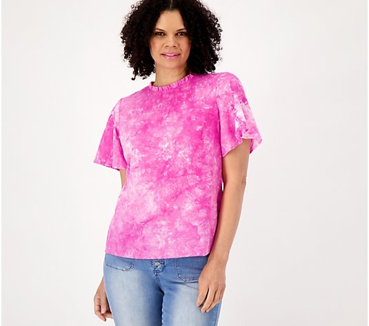 Candace Cameron Bure Tie-Dye Embroidered Blouse