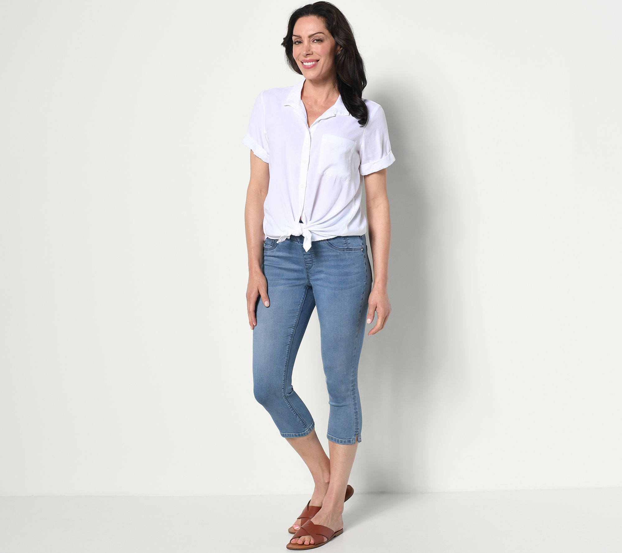 Laurie Felt Regular Silky Denim Capri Jeans w/ Cambre Waist - QVC.com