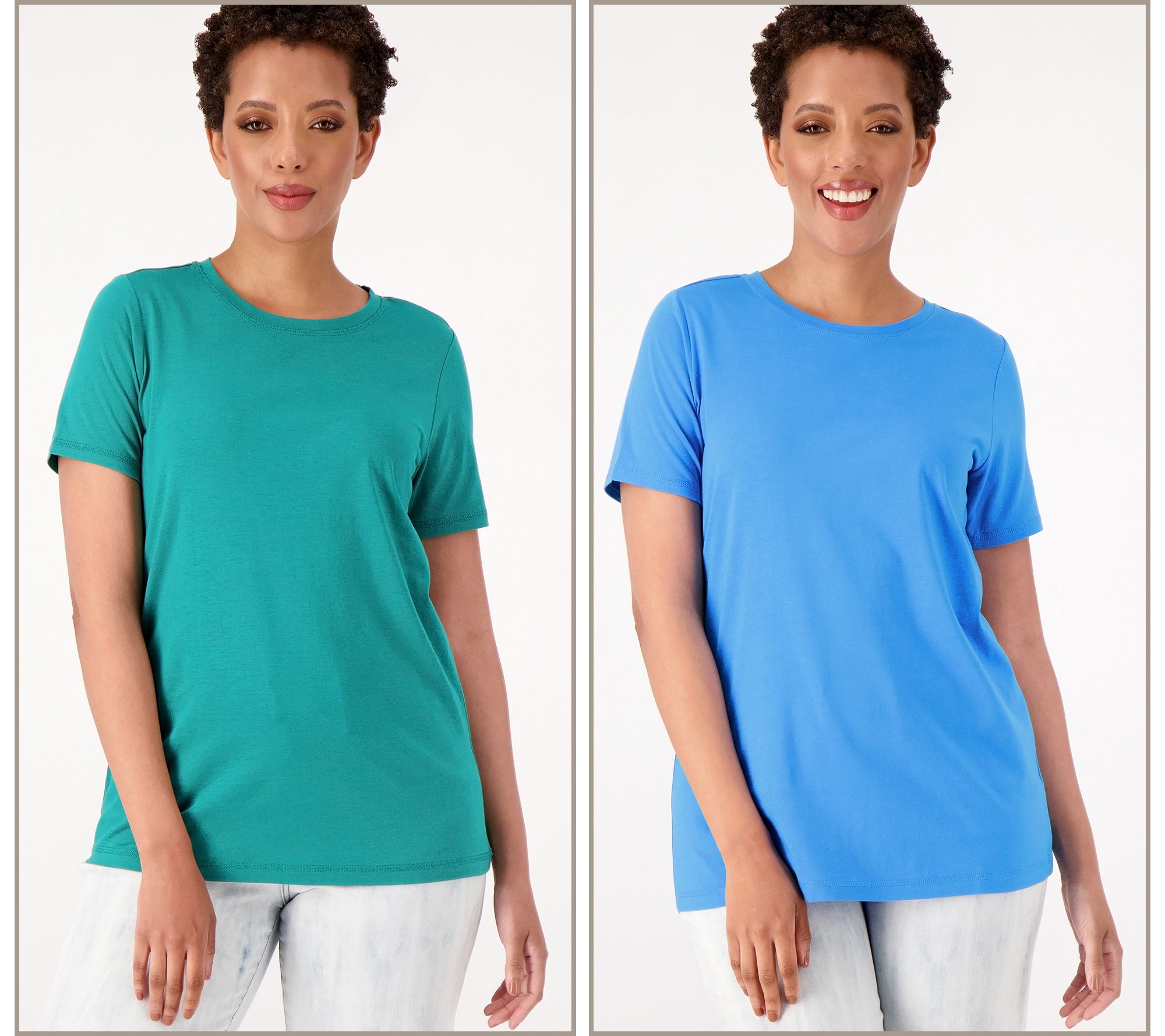 LOGO Principles by Lori Goldstein 2-Pack Short Sleeve Tops