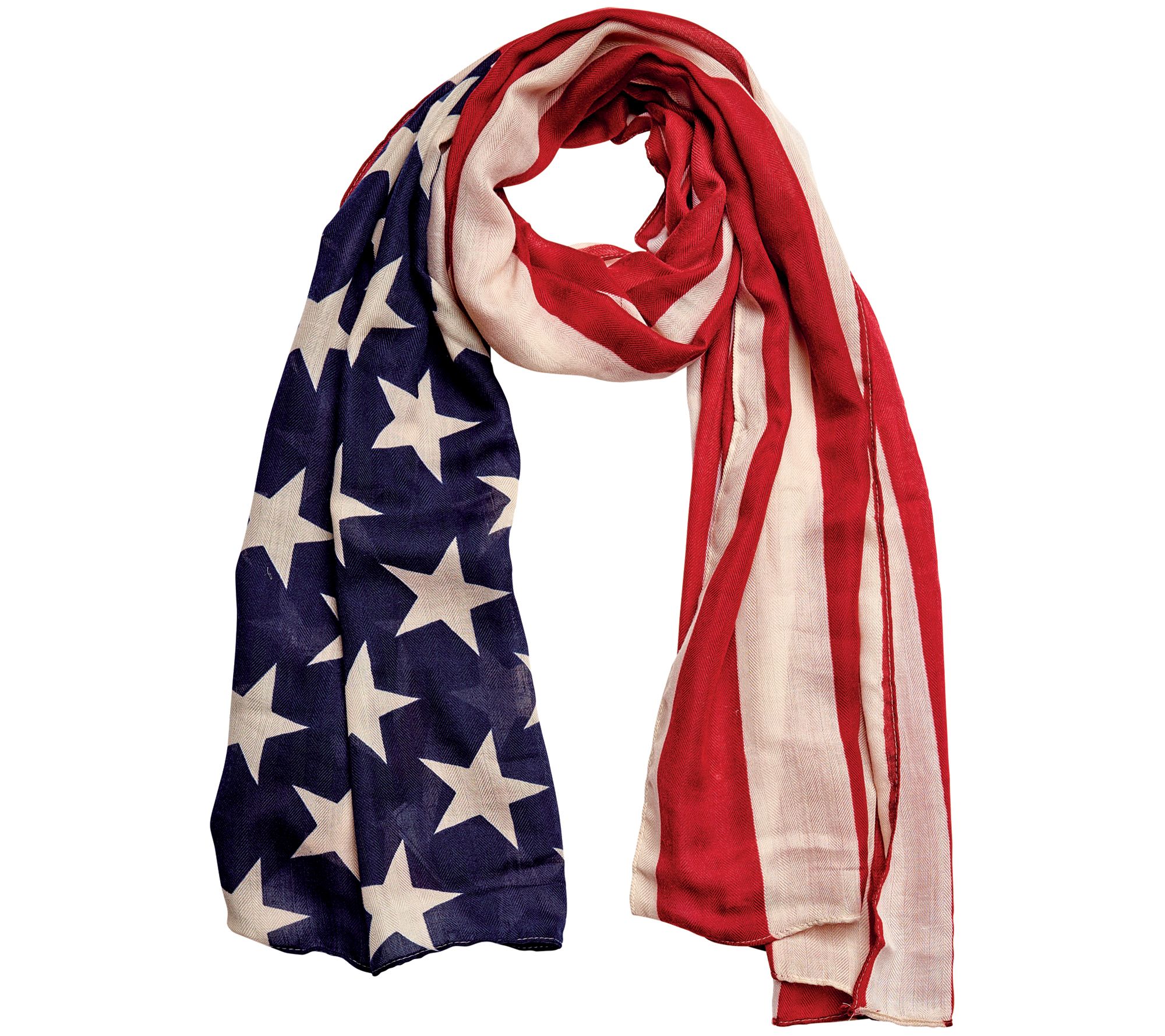 Bay Sky by San Diego Hat Co. Woven American Flag Scarf - QVC.com