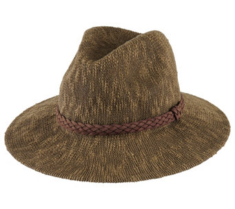 San Diego Hat Co. Knit Fedora w/ Braided Faux Suede Trim - A553491