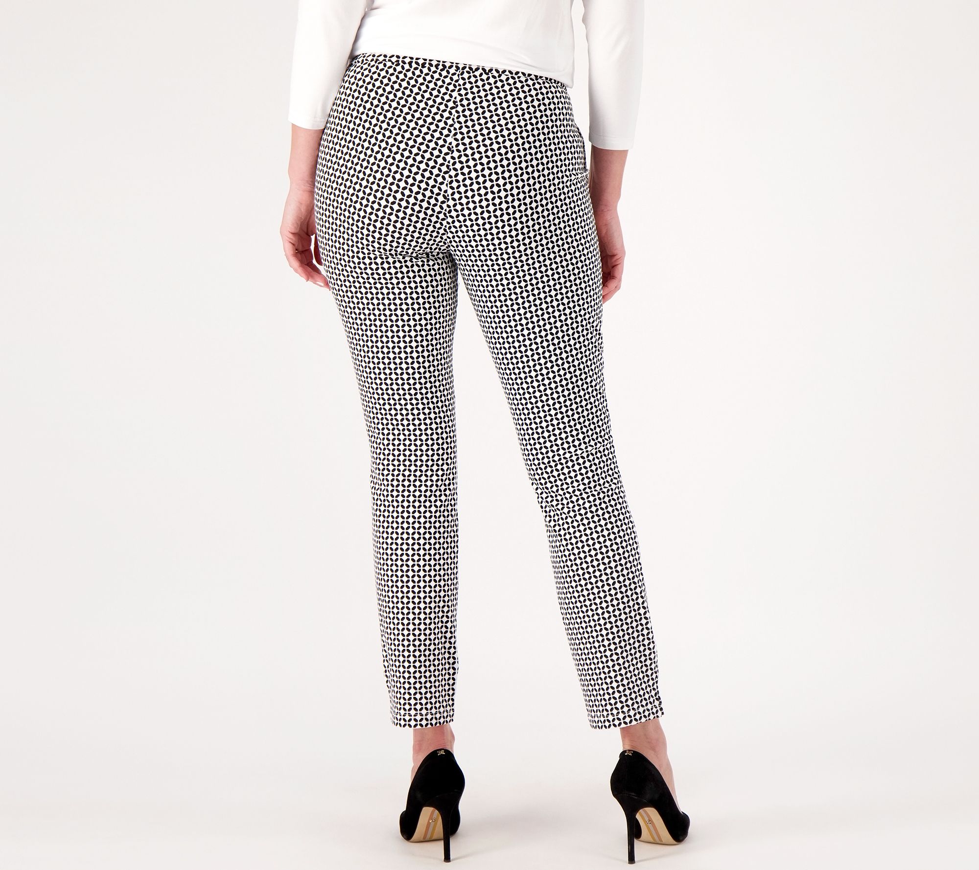 Susan Graver Weekend Petite Solid & Printed Premium Stretch Slim Pants ...