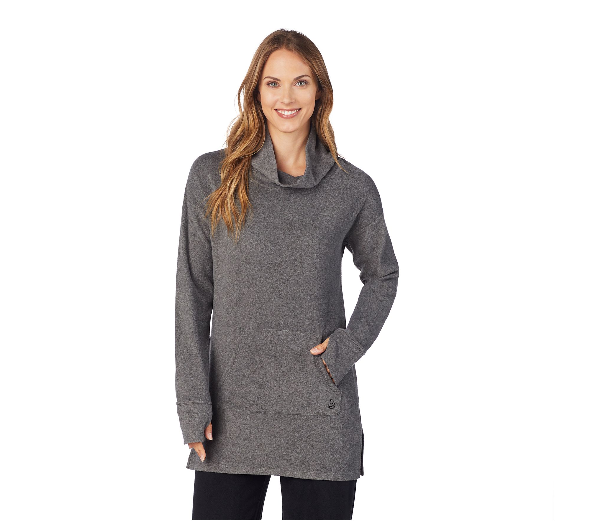 Cuddl Duds Fleecewear with Stretch Long SleeveCrew Neck Top 