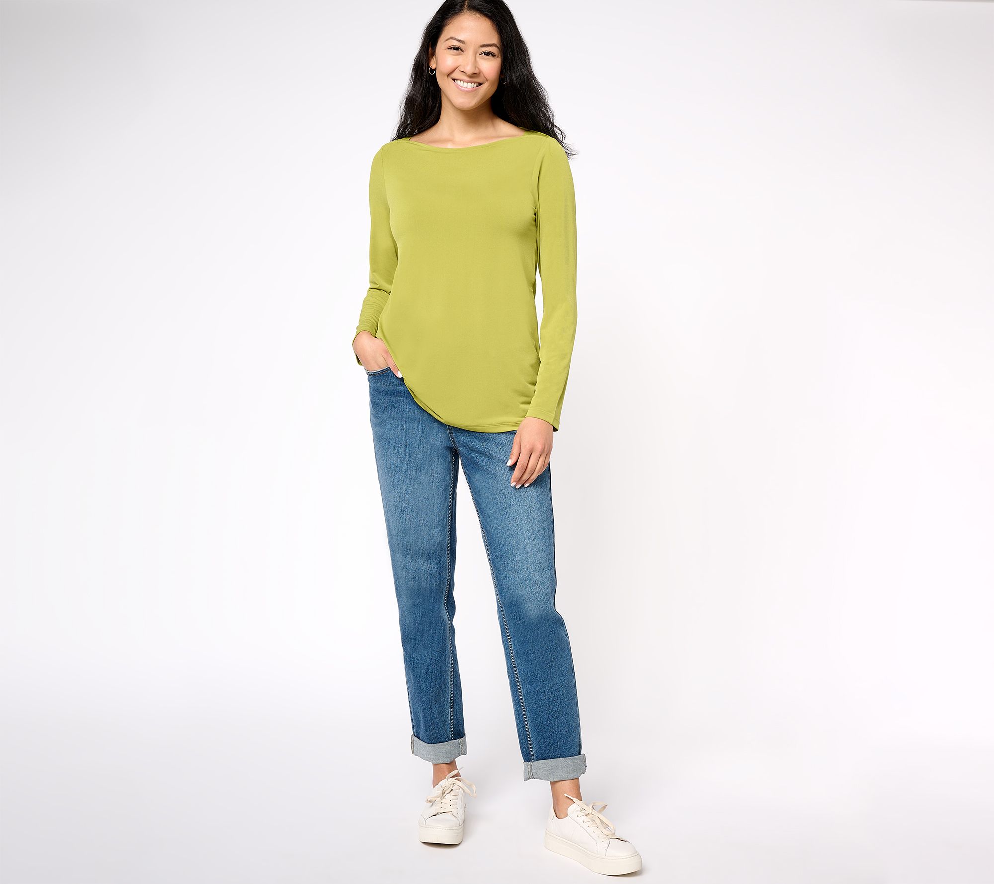 Susan Graver Sleek Essentials Liquid Knit Top on QVC 