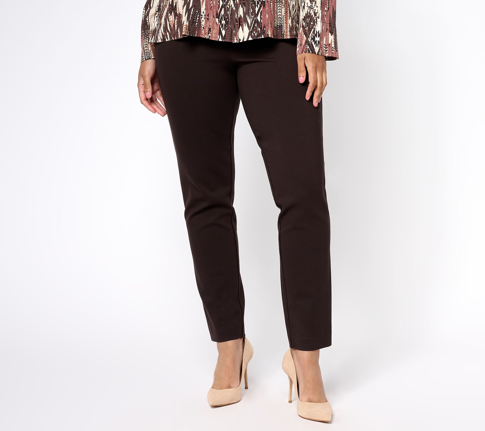 Susan Graver Modern Essentials Pet Smart Ponte Cigarette Pants