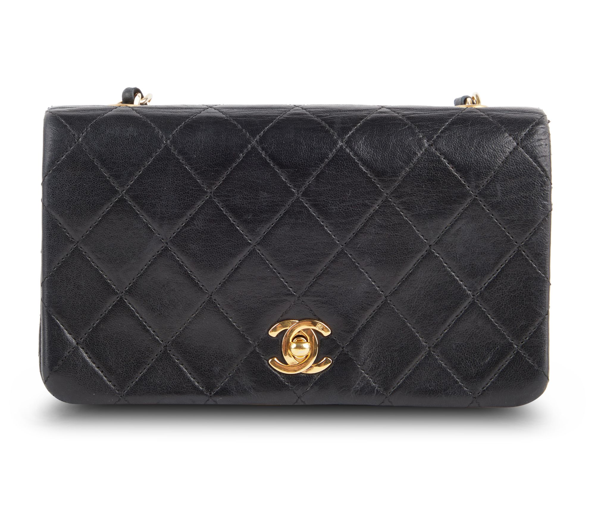 Pre-Owned Chanel Turnlock Full Flap Bag Small Lambskin 