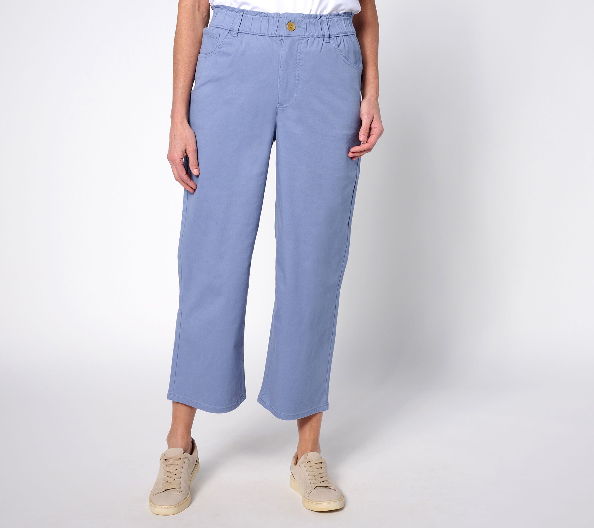 Denim & Co. Comfy Knit Air Straight Crop Pants w/ Slits on QVC 