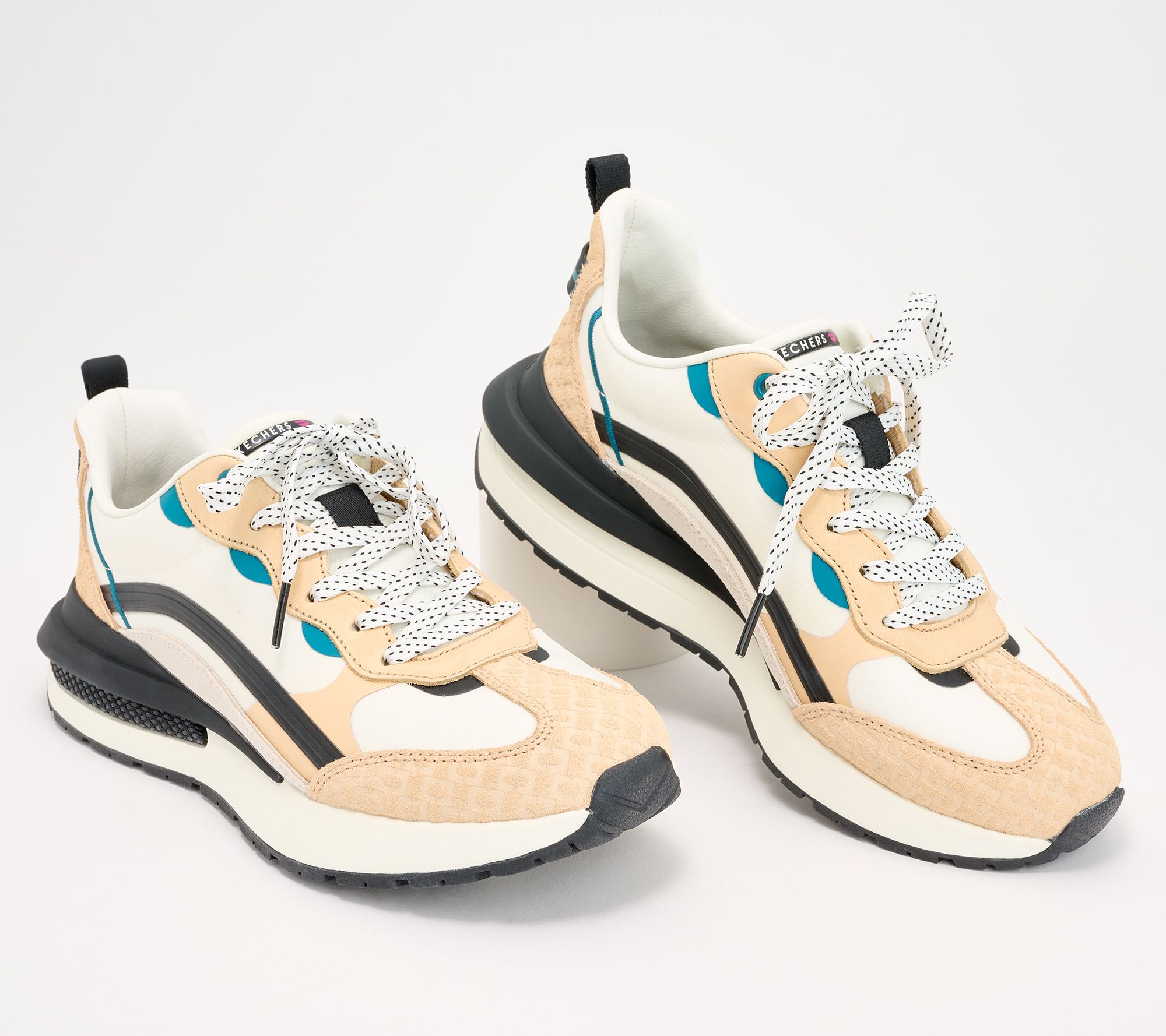 "As Is" DVF x Skechers Suede Lace-Up Sneakers- Halos