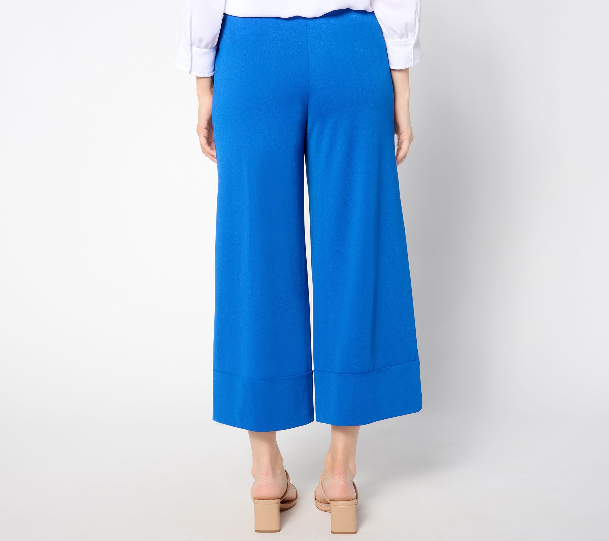 Isaac Mizrahi Live! Tall Pebble Knit Crop Pants W  Wide Hem Cuff - Qvc.com