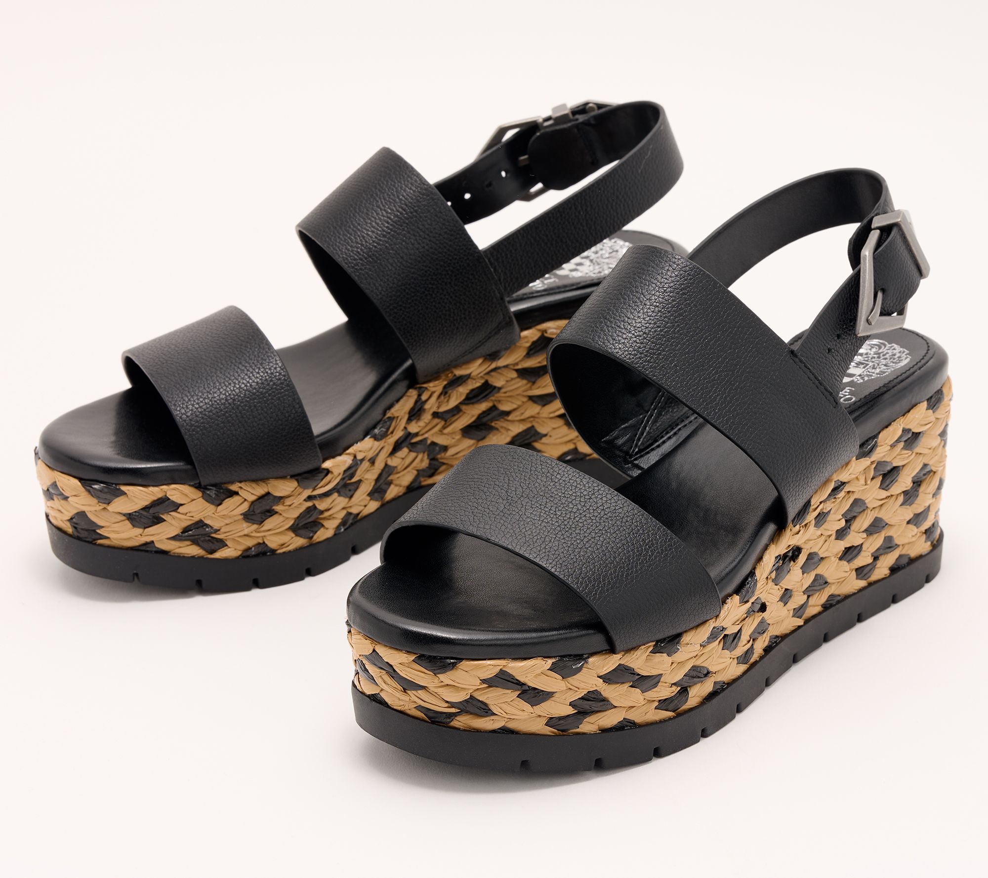 "As Is" Vince Camuto Adjustable Leather Wedges- Maipelle