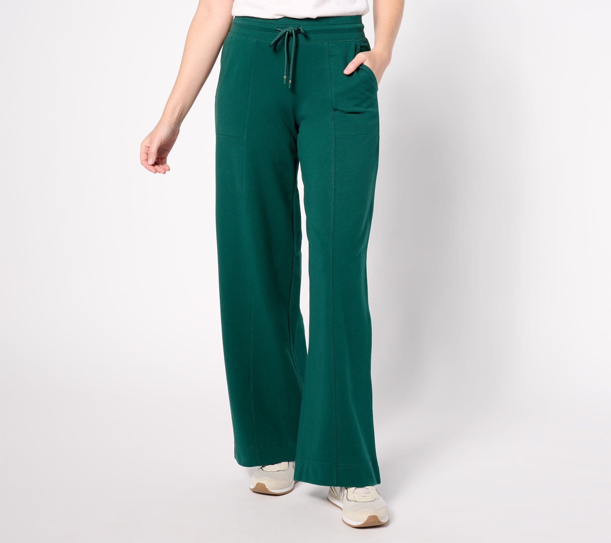 "As Is" Denim & Co. Active French Terry Tall Wide Leg Pant