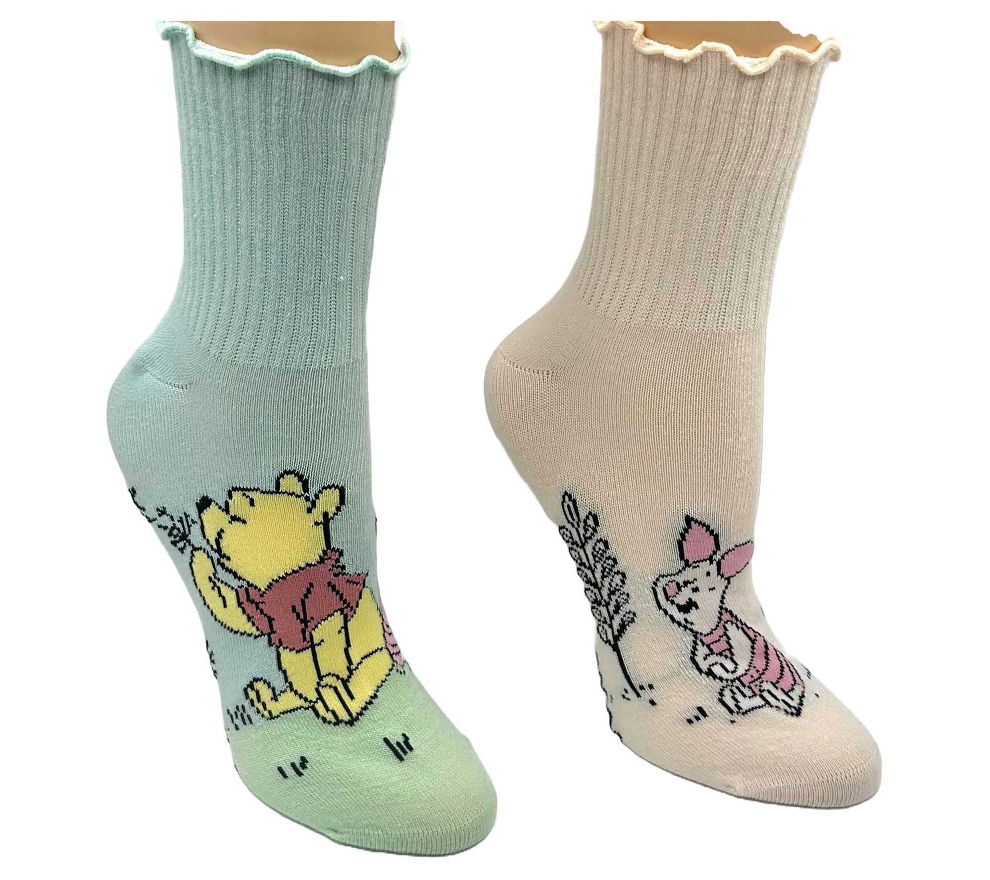 Winnie the Pooh Ladies' Mid-Crew Sock Set - 2 Pair