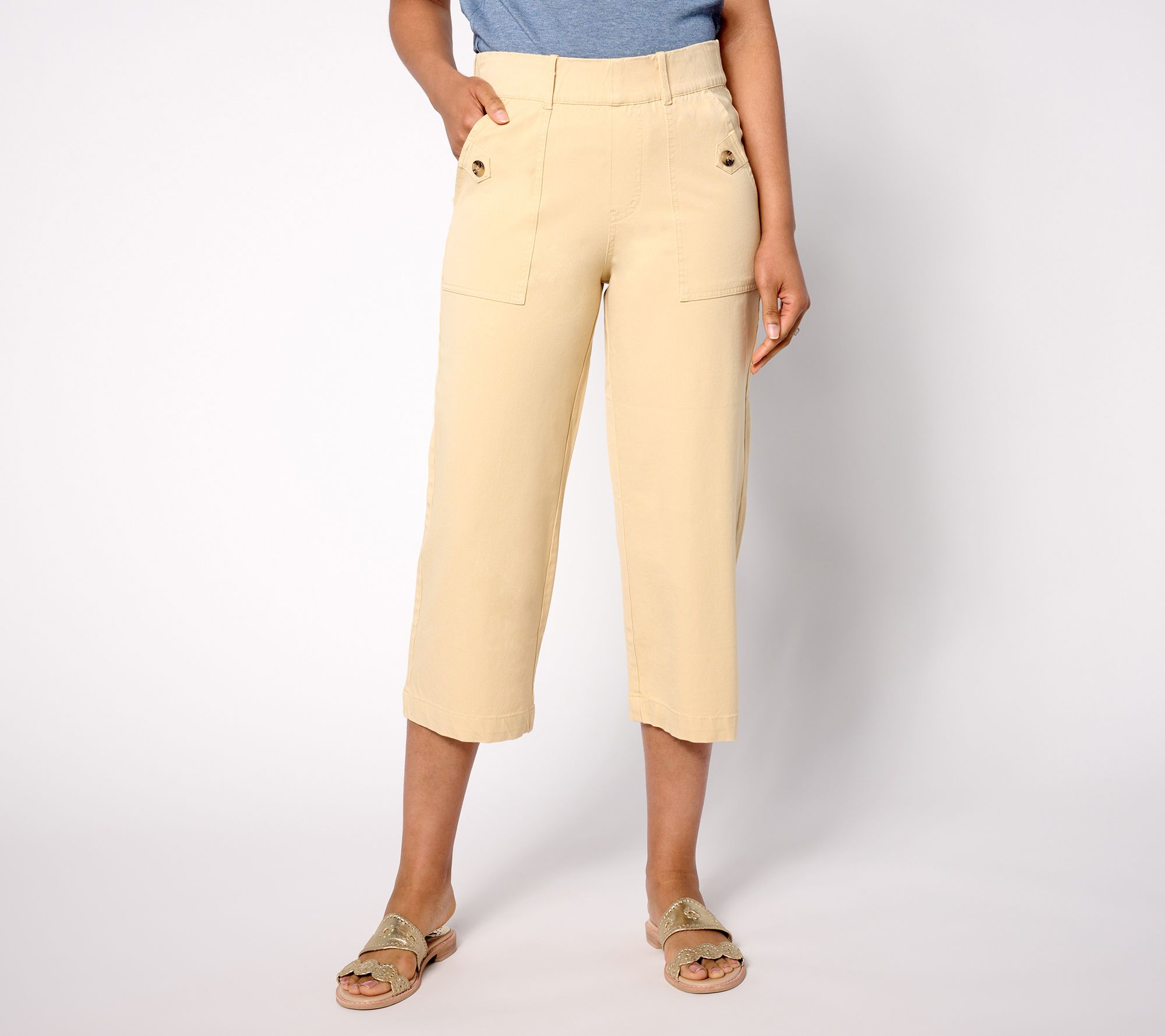 "As Is" AnyBody Tall All- Stretch Twill Cropped Pant