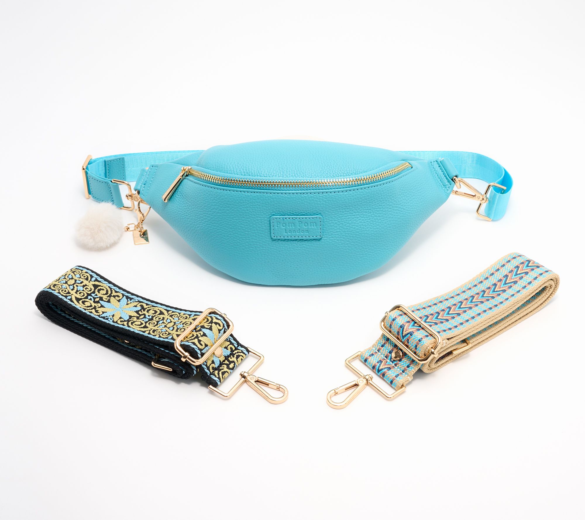 Pom Pom London Leather Bum Bag with Fashion Straps