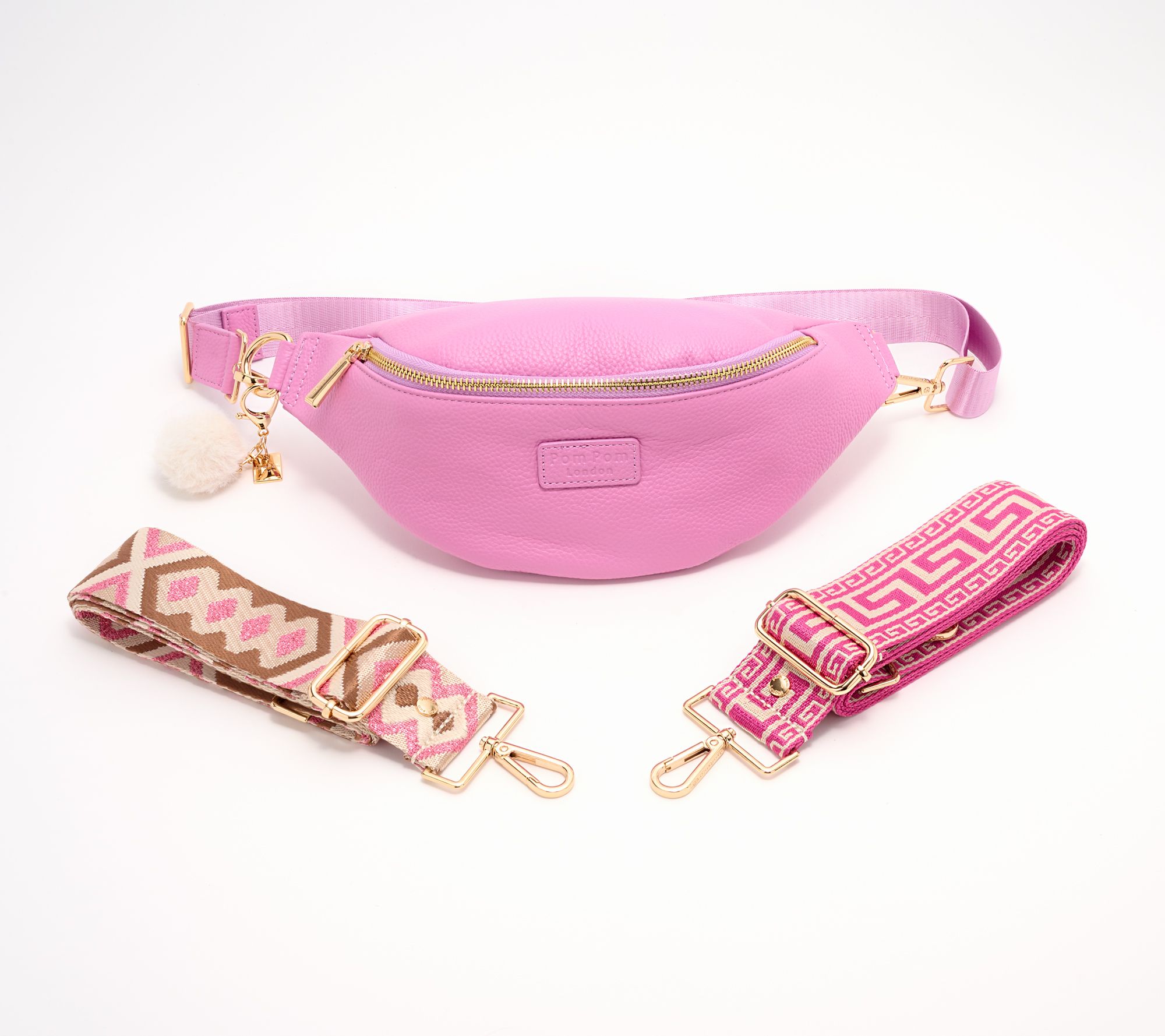 Pom Pom London Leather Bum Bag with Fashion Straps
