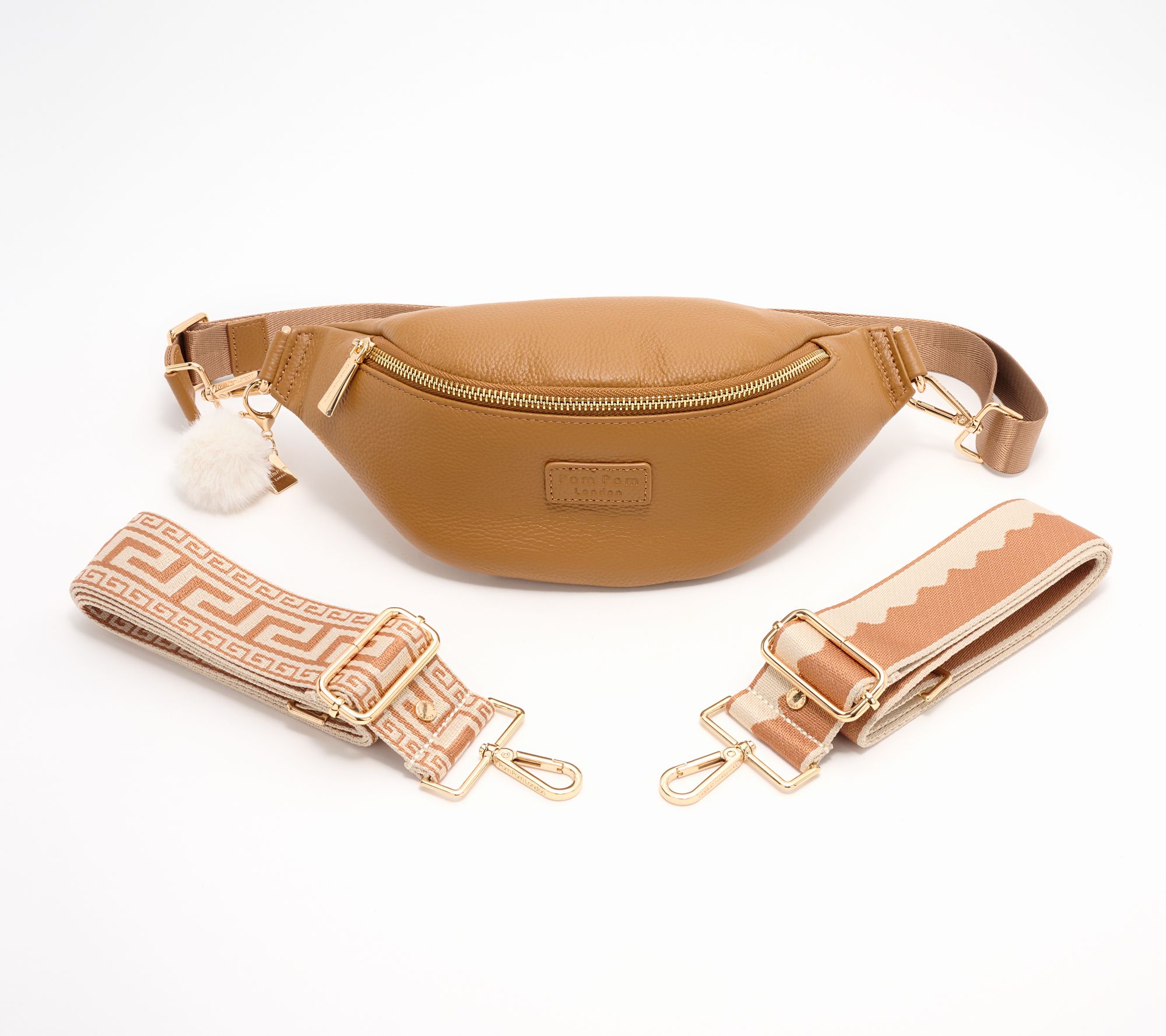 Pom Pom London Leather Bum Bag with Fashion Straps