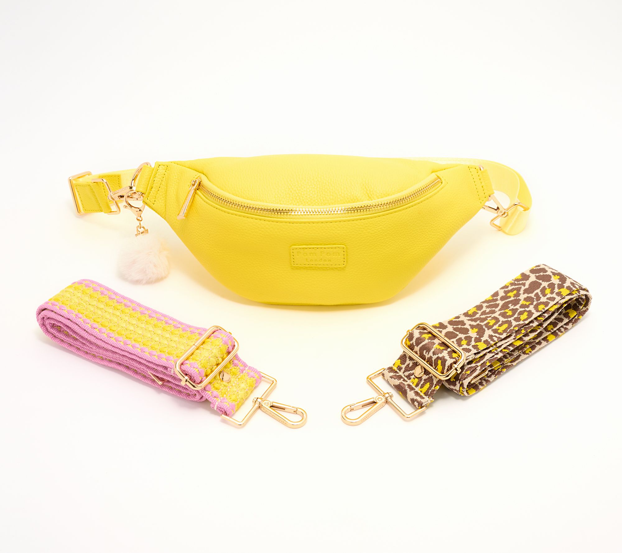 Pom Pom London Leather Bum Bag with Fashion Straps