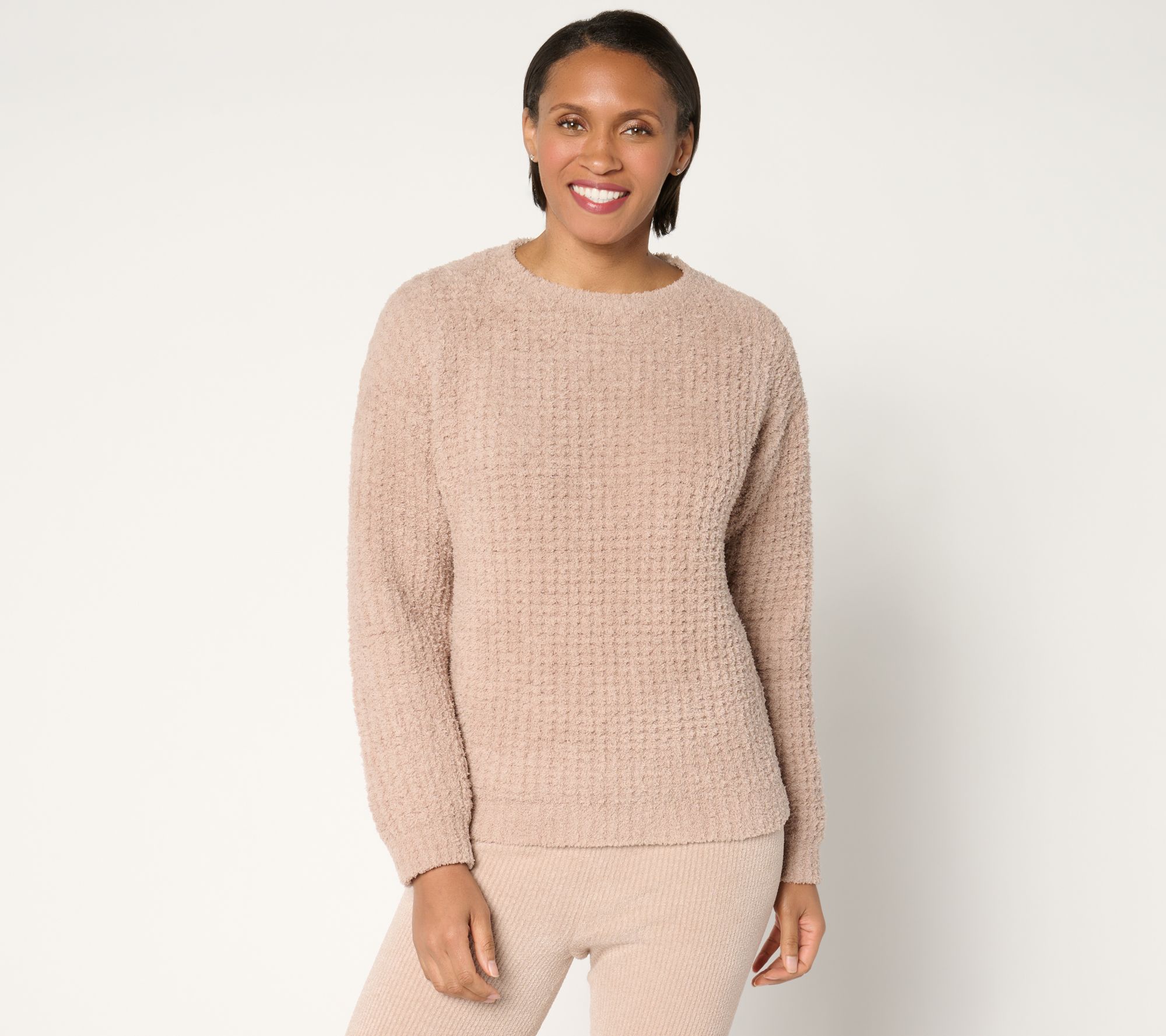 Barefoot Dreams CozyChic Waffle Pullover QVC