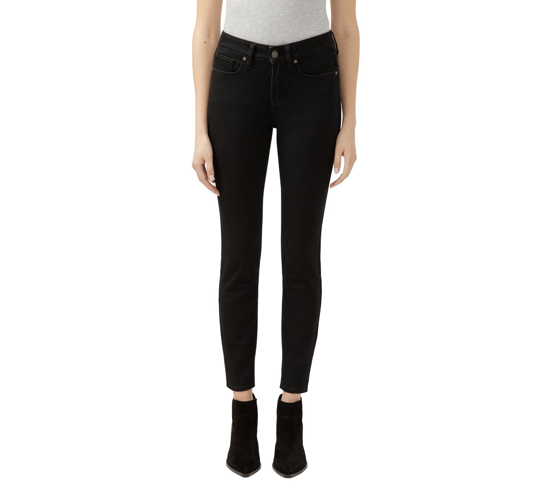 Silver Jeans Co. Women's Suki Mid Rise Black Skinny Jeans