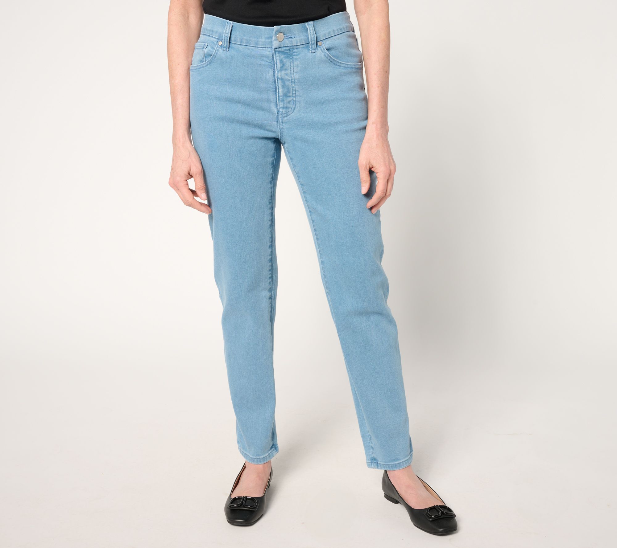 Women with Control Contour Curves Regular Indigo Wash Denim Pants