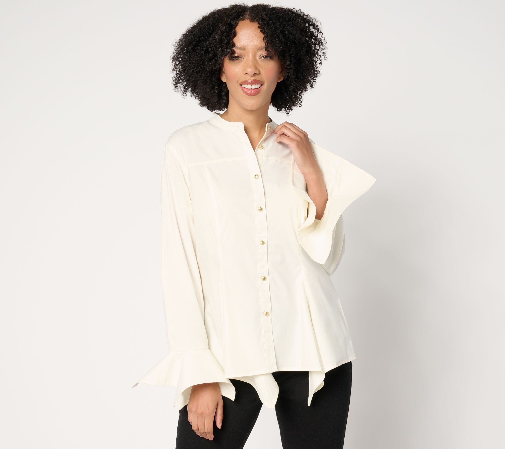 "As Is" Attitudes by Renee Hankey Hem Button Down Shirt