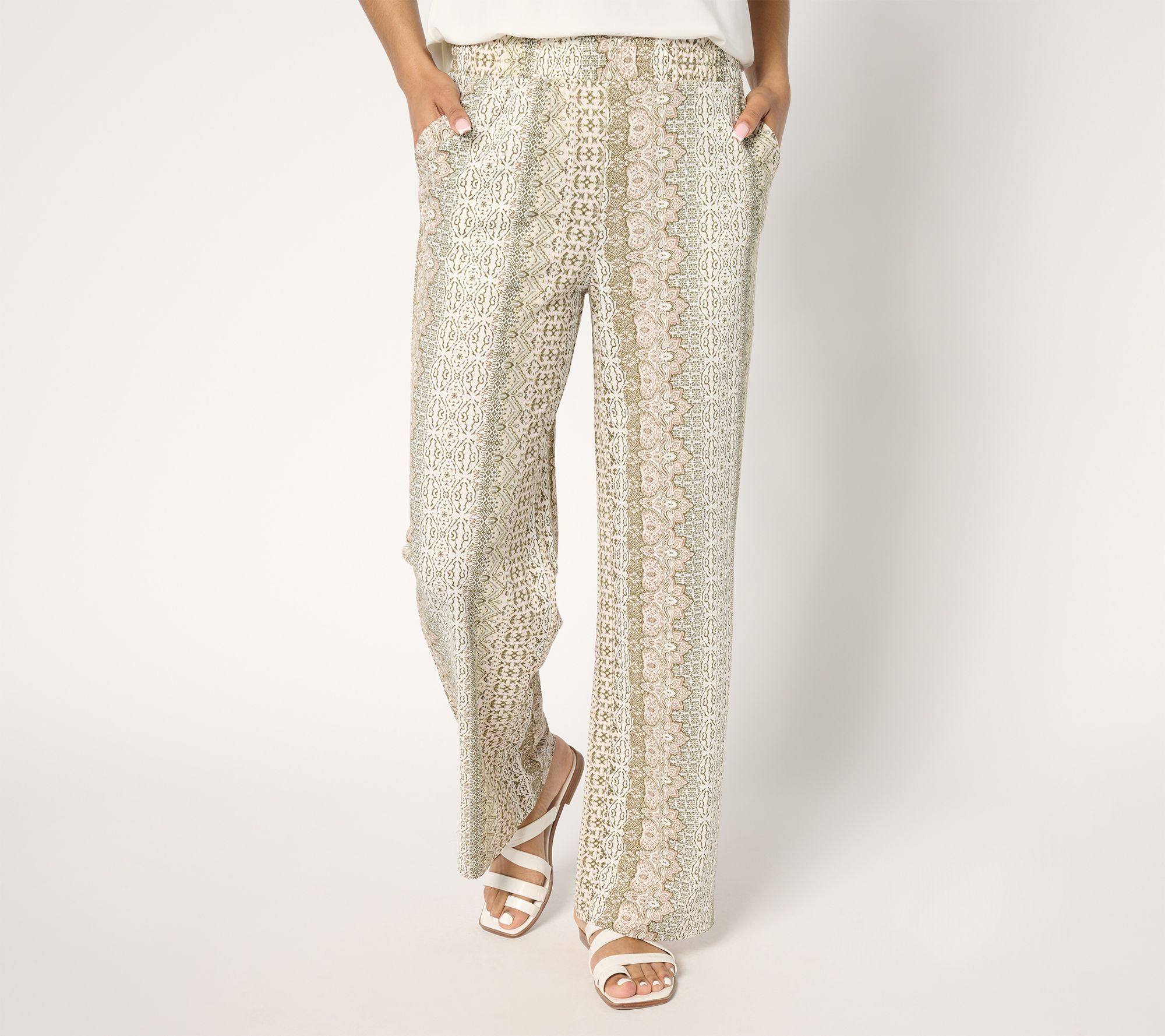 Belle Beach by Kim Gravel Petite Cabana Knit Boho Beach Striped Pants